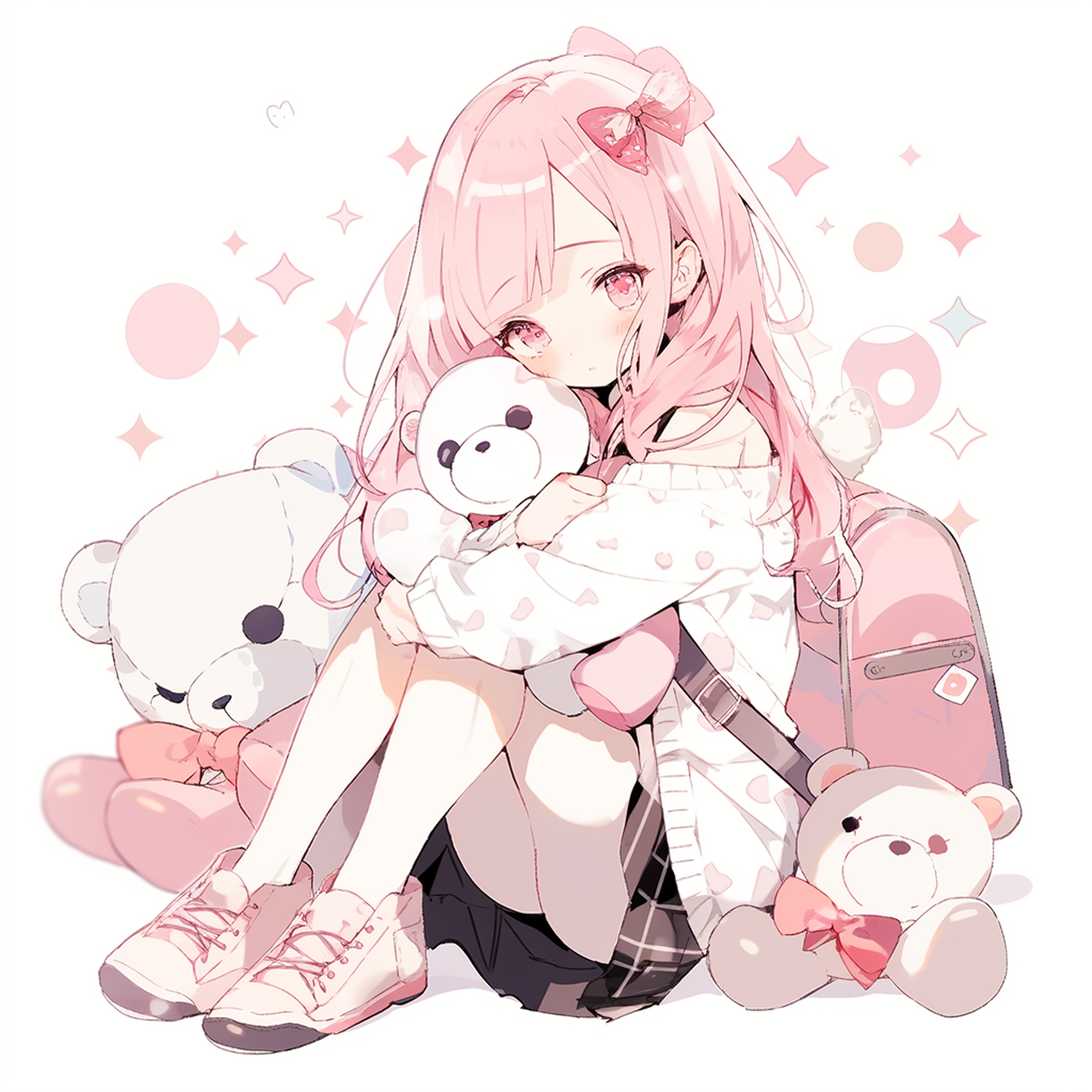 ぬいぐるみを抱えた女の子-1