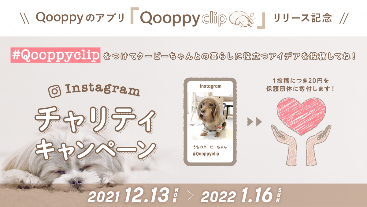 【宣伝記事】Qooppyclipリリース記念！Instagramチャリティーキャンペーン