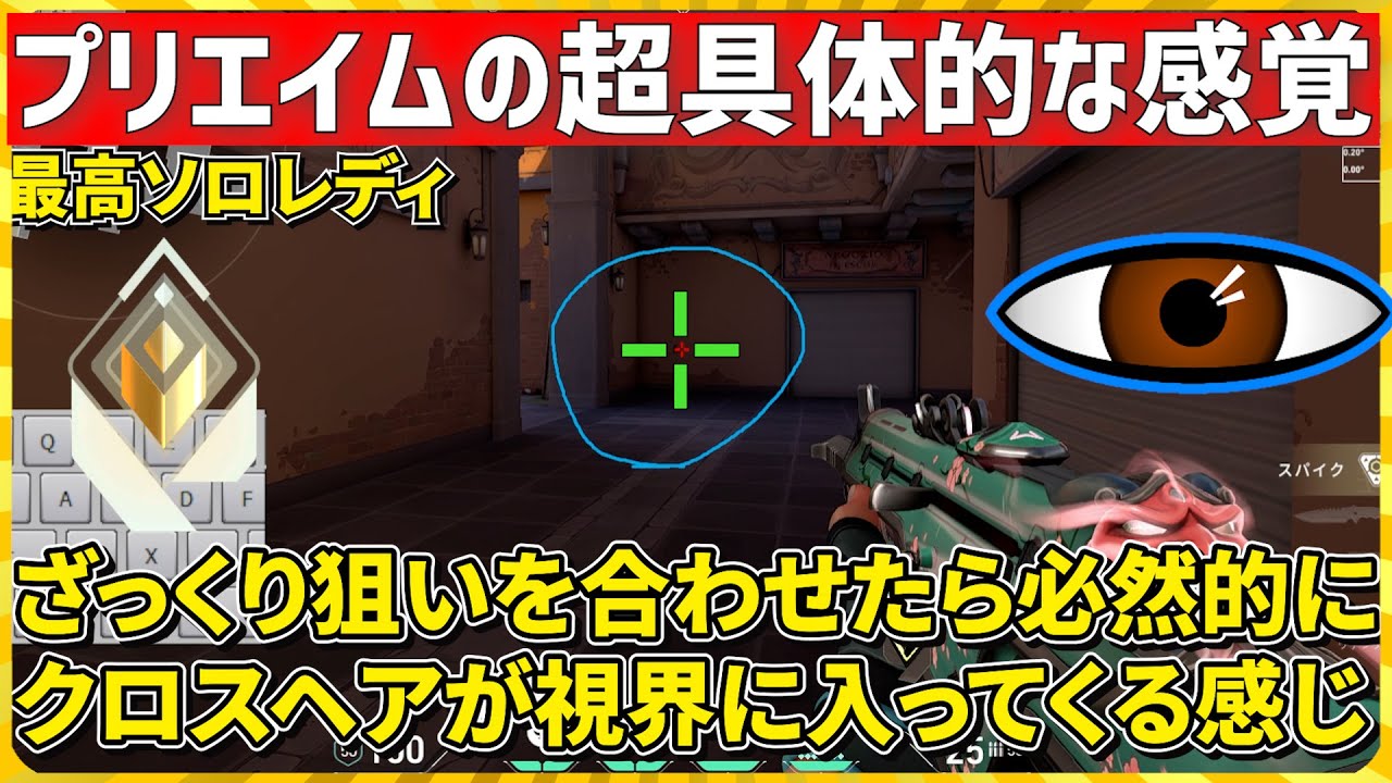 【Valorant】実戦でのプリエイムの時のエイムの動かし方、置く位置、目の使い方、etc...かなり細かく解説してみた。【最高ソロレディが解説】