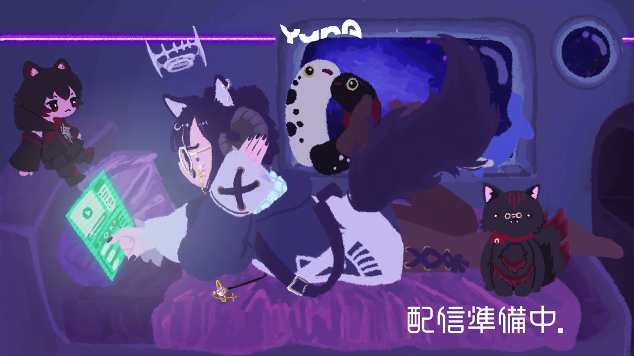 Vtuber 宇宙野ヤミさま待機画面用ループ動画制作