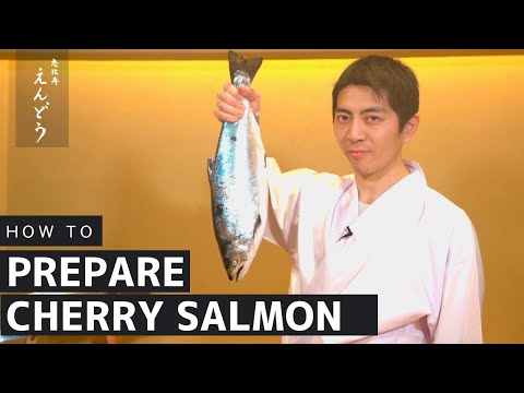 How to clean and prepare a Cherry Salmon (Sakura Masu) for Sushi | Omakase | 恵比寿えんどうEbisu Endo