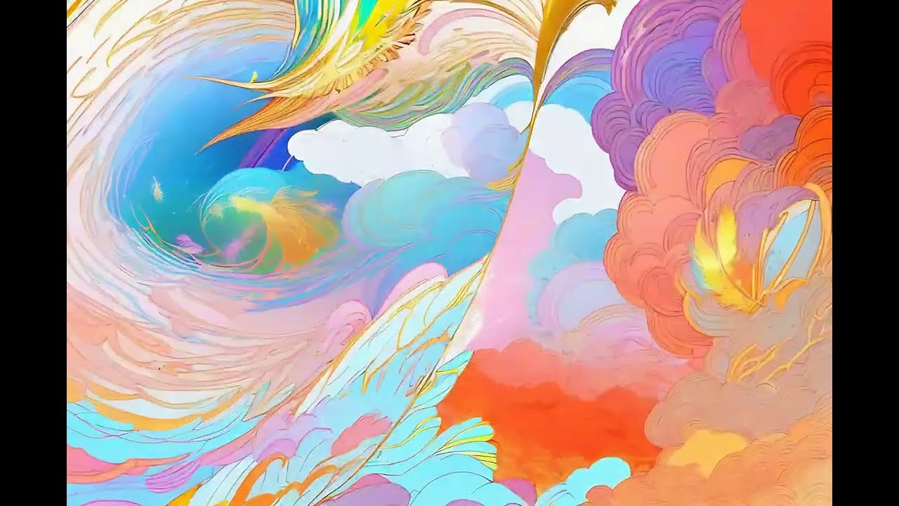 AI動画『Rainbow wave』in the style of 3D