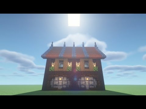 【マイクラ】簡単に作れるおしゃれなオレンジの屋根の家【Minecraft】Stylish orange-roofed house