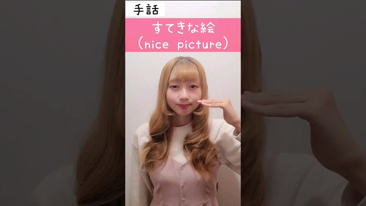 手話「すてきな絵」sign language "nice picture" 
