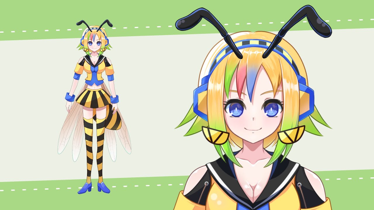 【制作実績】ハチモチーフキャラクターLive2Dモデル