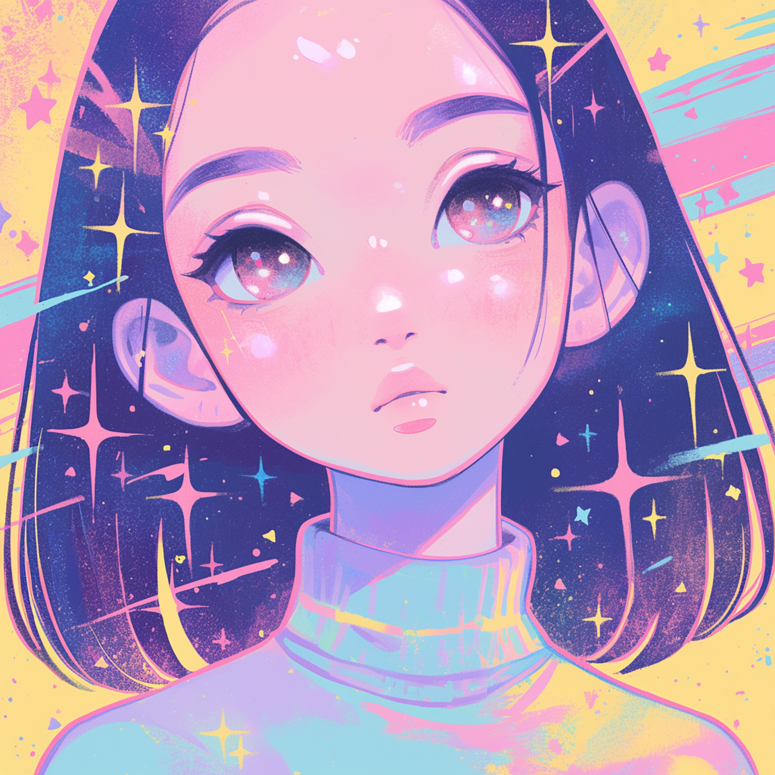 パステルカラーの少女-1