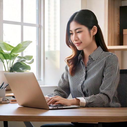 パソコンで仕事をする女性-1