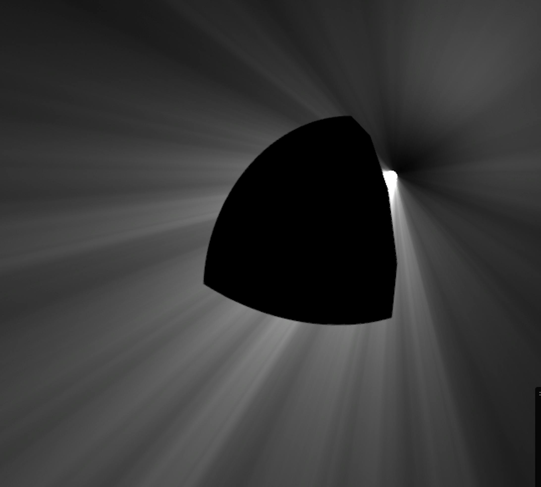 Fig.2　ビームライトの途中にオブジェクトがあった場合(加工前逆光)