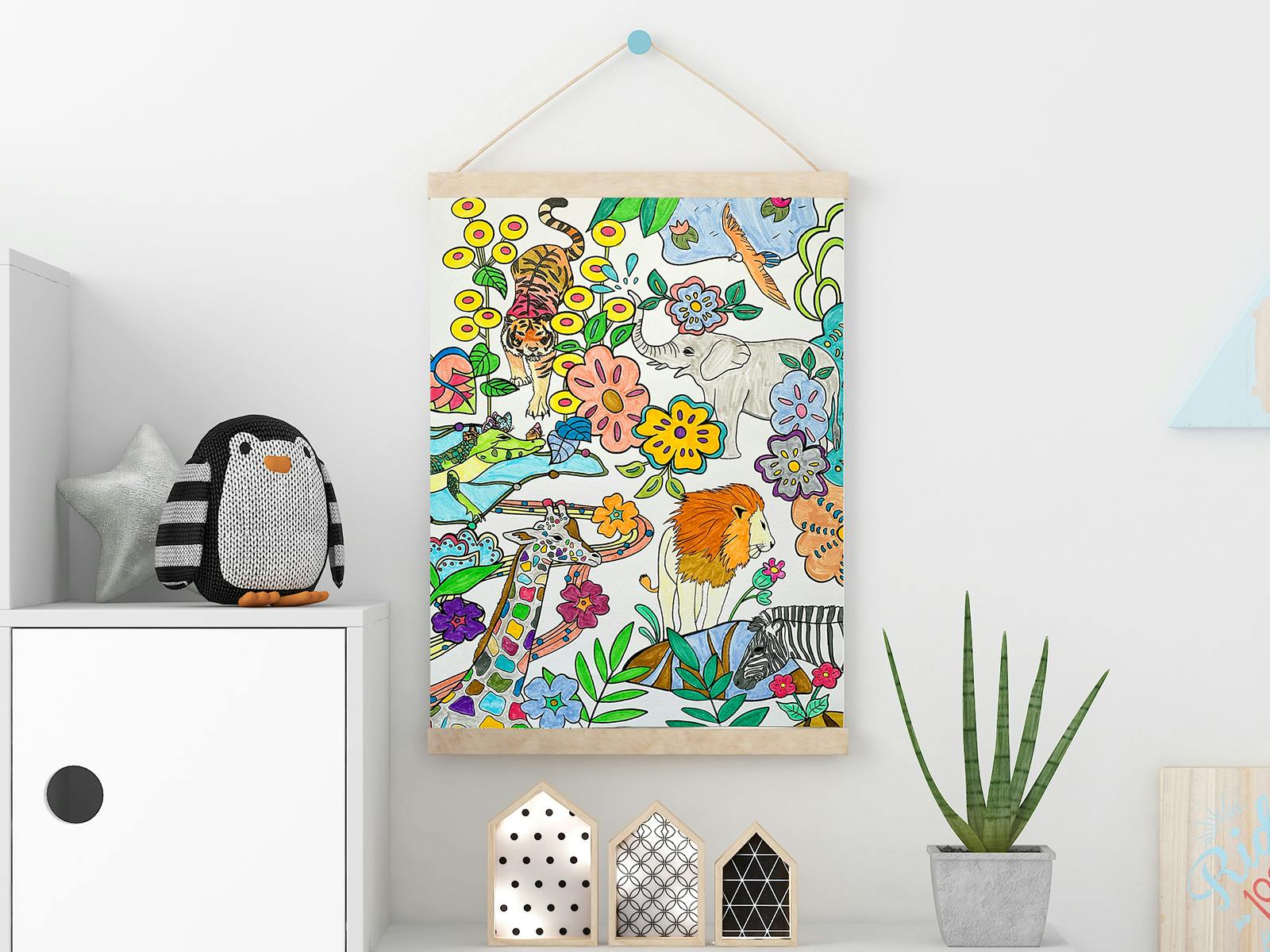 どうぶつ塗り絵 a3ポスター -サファリパーク- どうぶつ塗り絵 A3ポスター -サファリパーク-