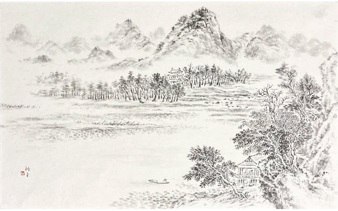 江山清趣  Limpid Air (The Landscape with the Mountain and the River)