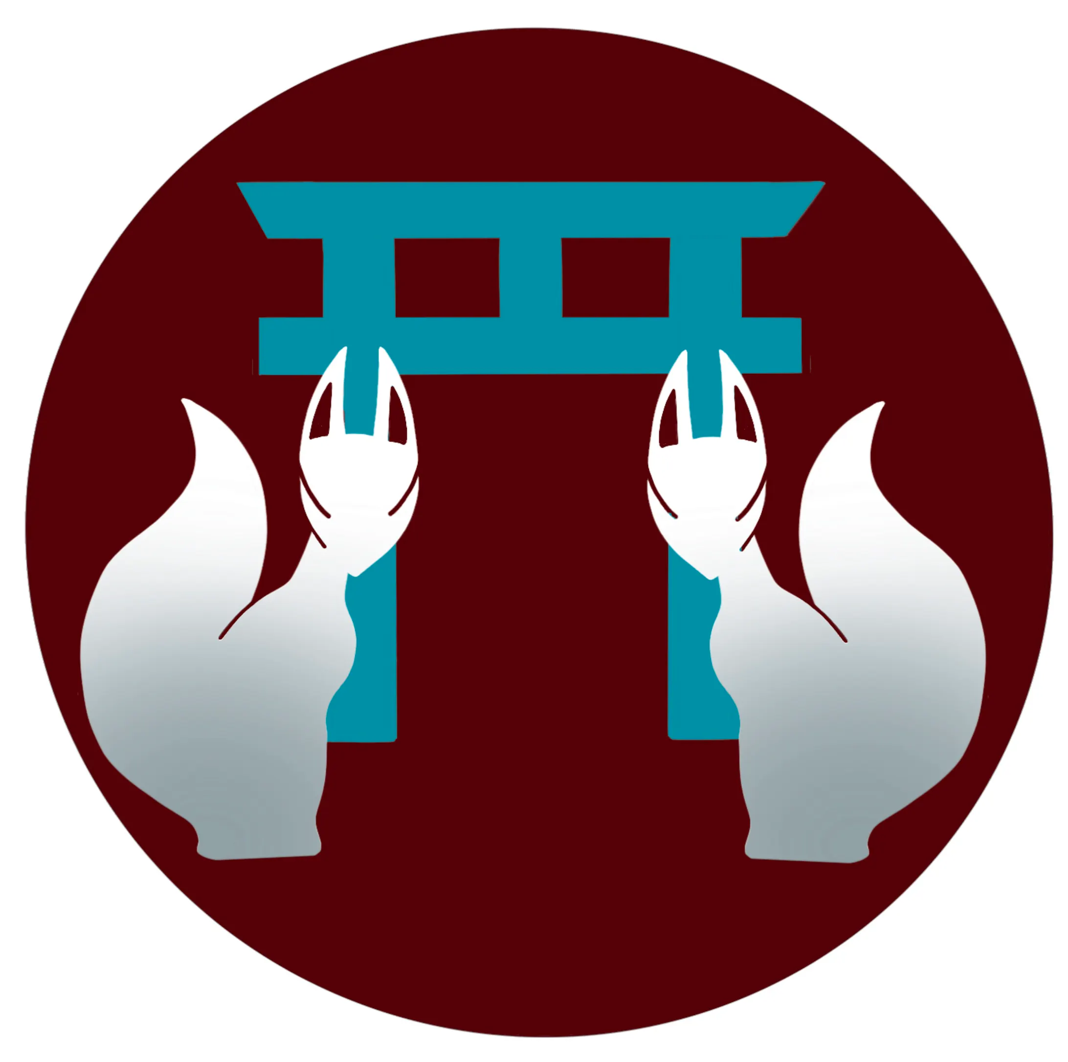 キツネと神社のマーク キツネと神社のマーク