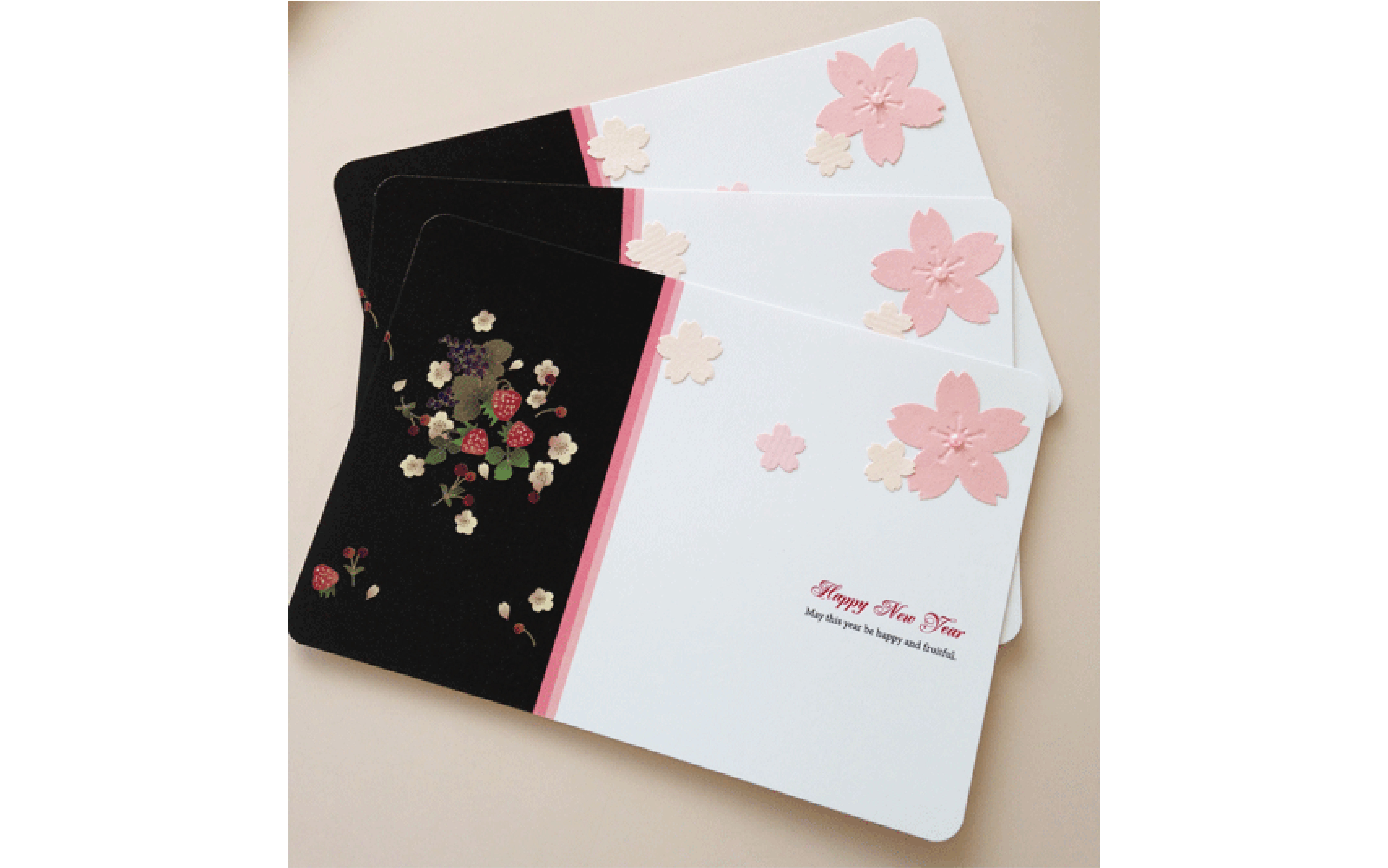 ポストカード：桜の年賀状-1