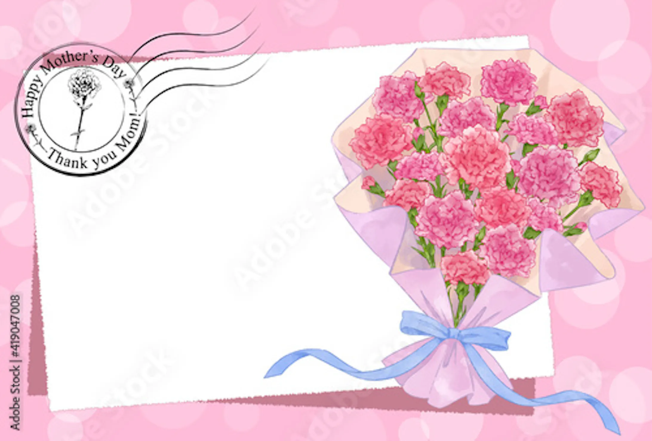 母の日用メッセージカード素材 母の日用メッセージカード素材