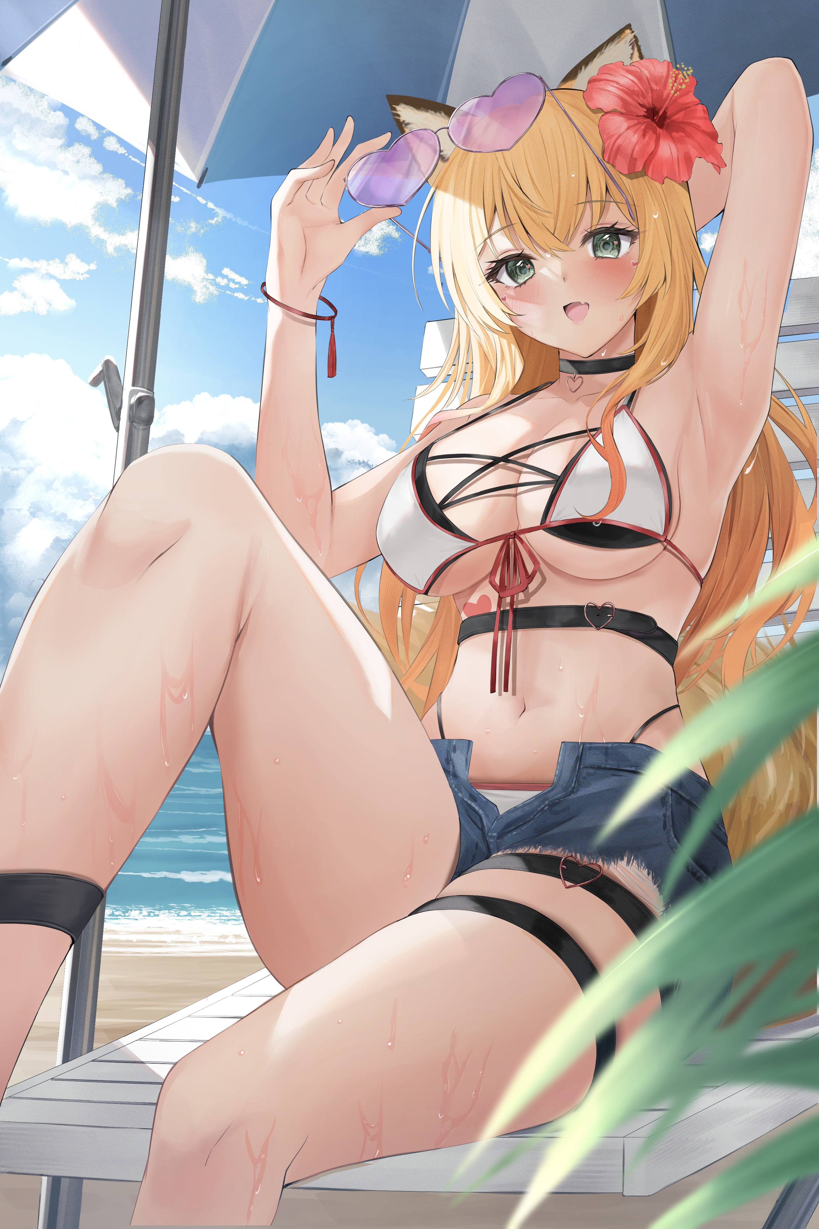 稲荷れ～汰様水着イラスト-1