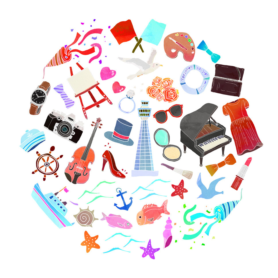 横浜　秋のアート探訪2016フライヤー用イラスト