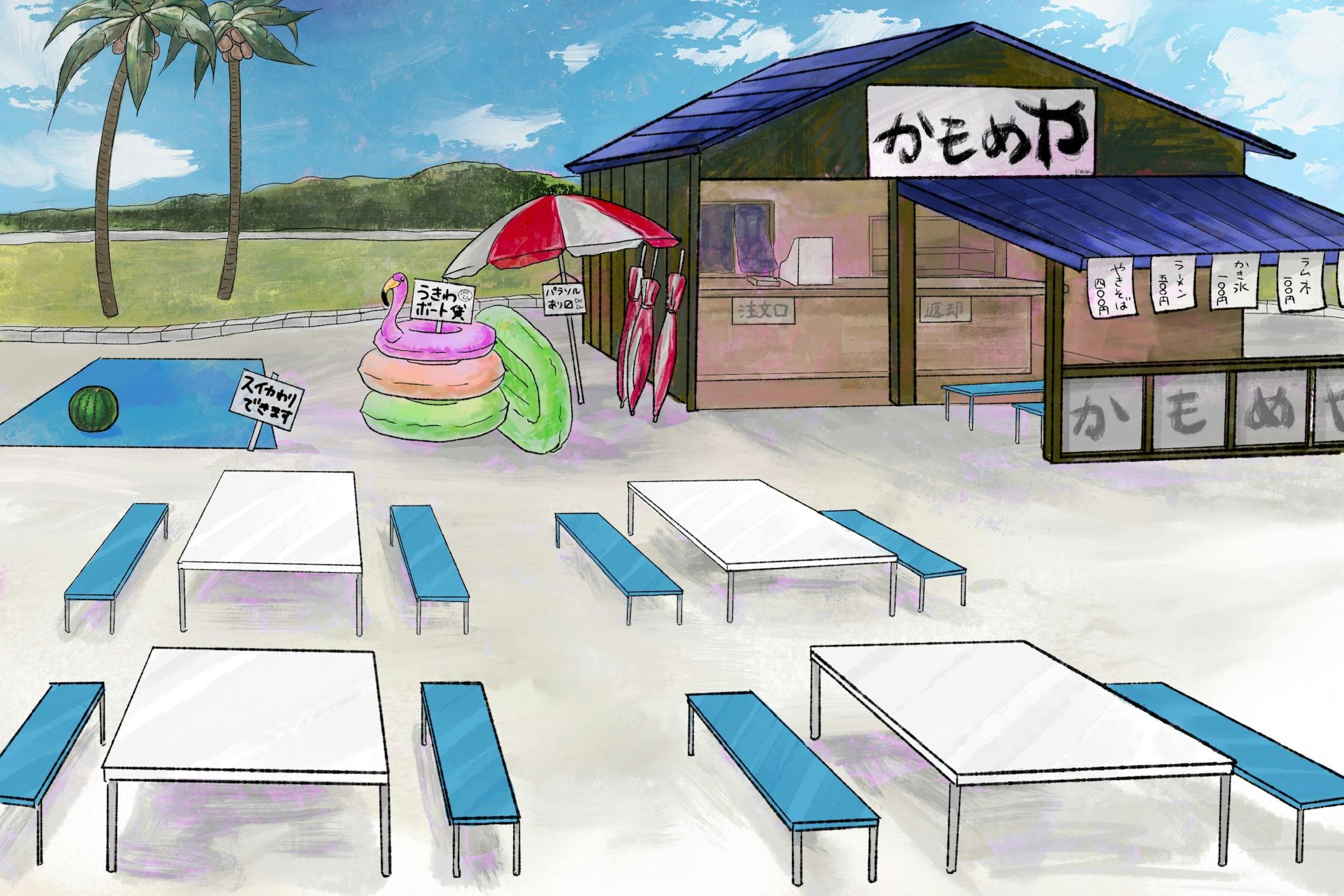 背景イラスト 海の家 背景イラスト 海の家
