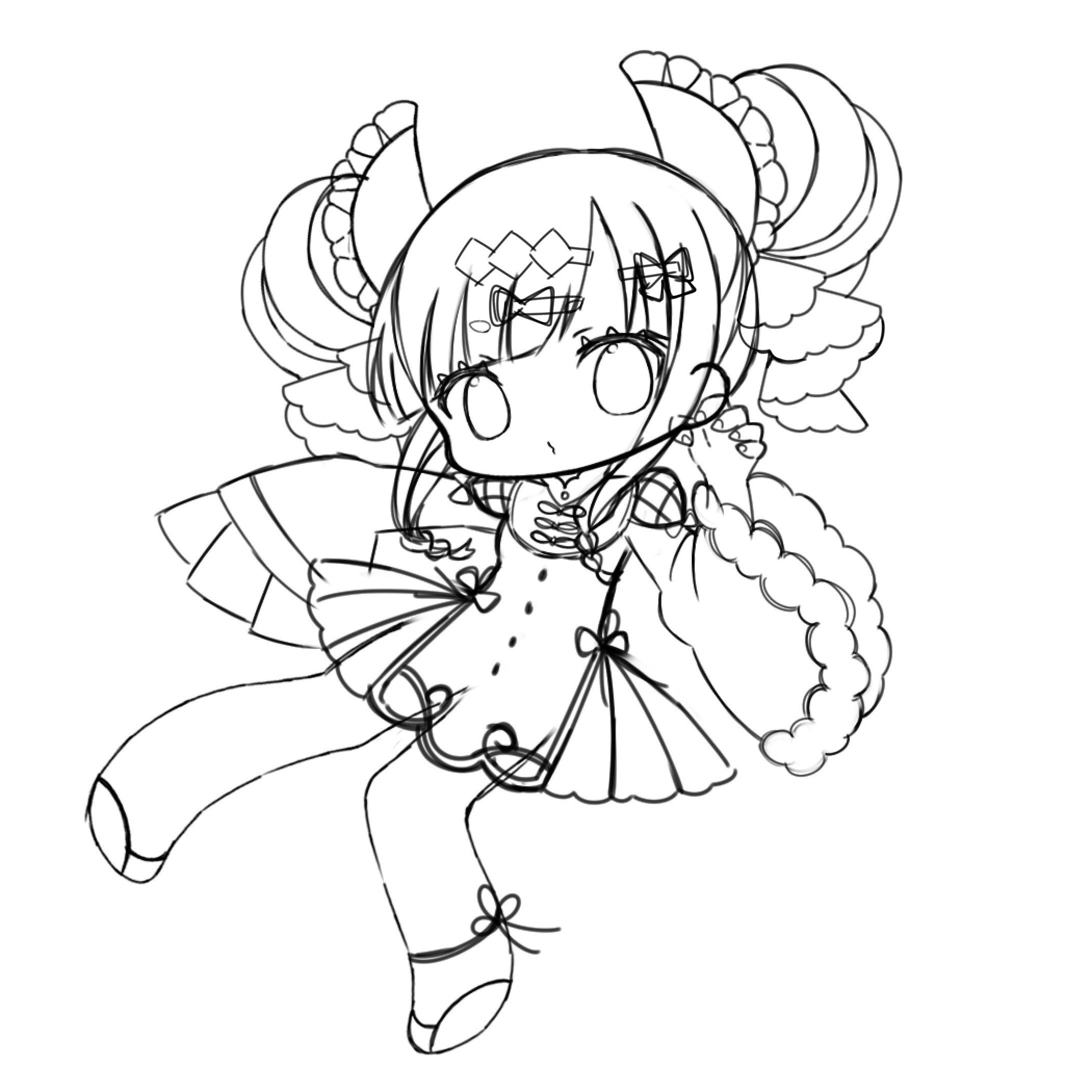 創作主線なしイラスト 創作主線なしイラスト