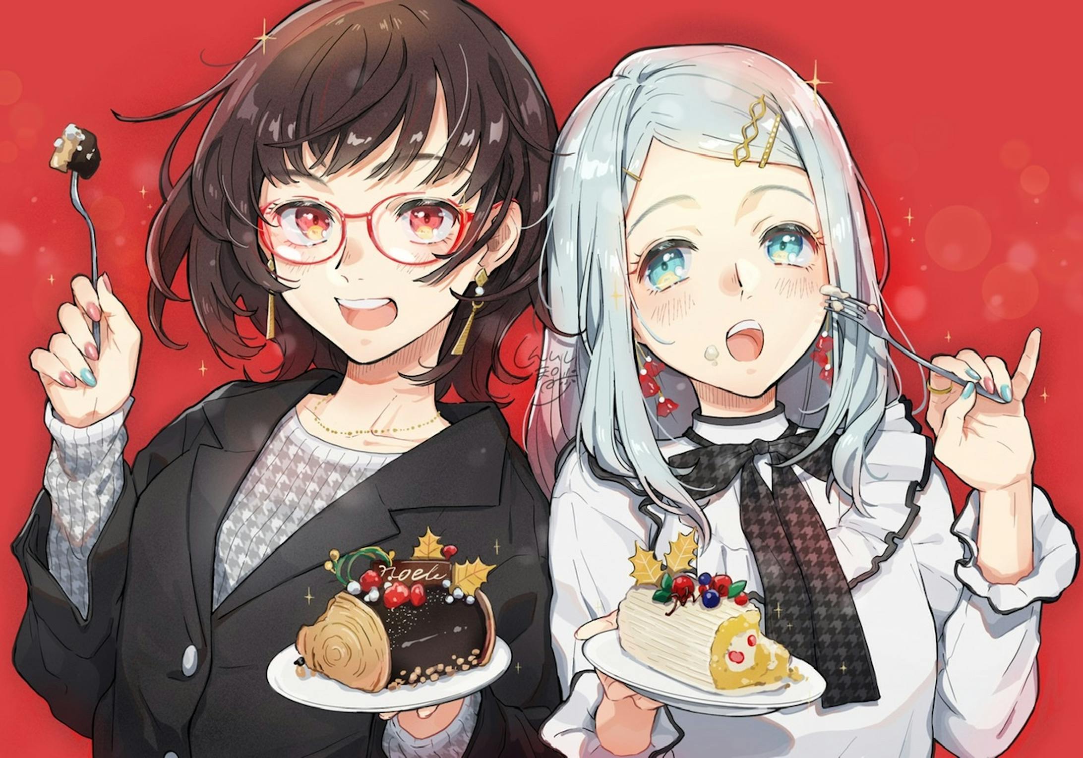 クリスマスケーキと女の子