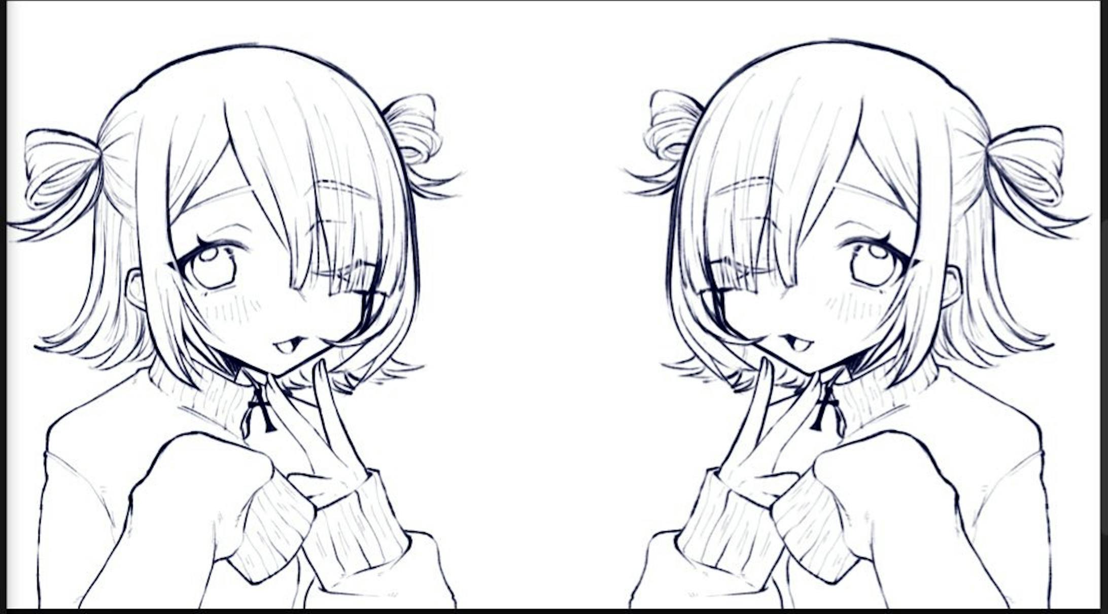 ラフと線画、ラフから下書きを一つにまとめ消しゴムで消しながら線画として完成させております。 ラフと線画、ラフから下書きを一つにまとめ消しゴムで消しながら線画として完成させております。