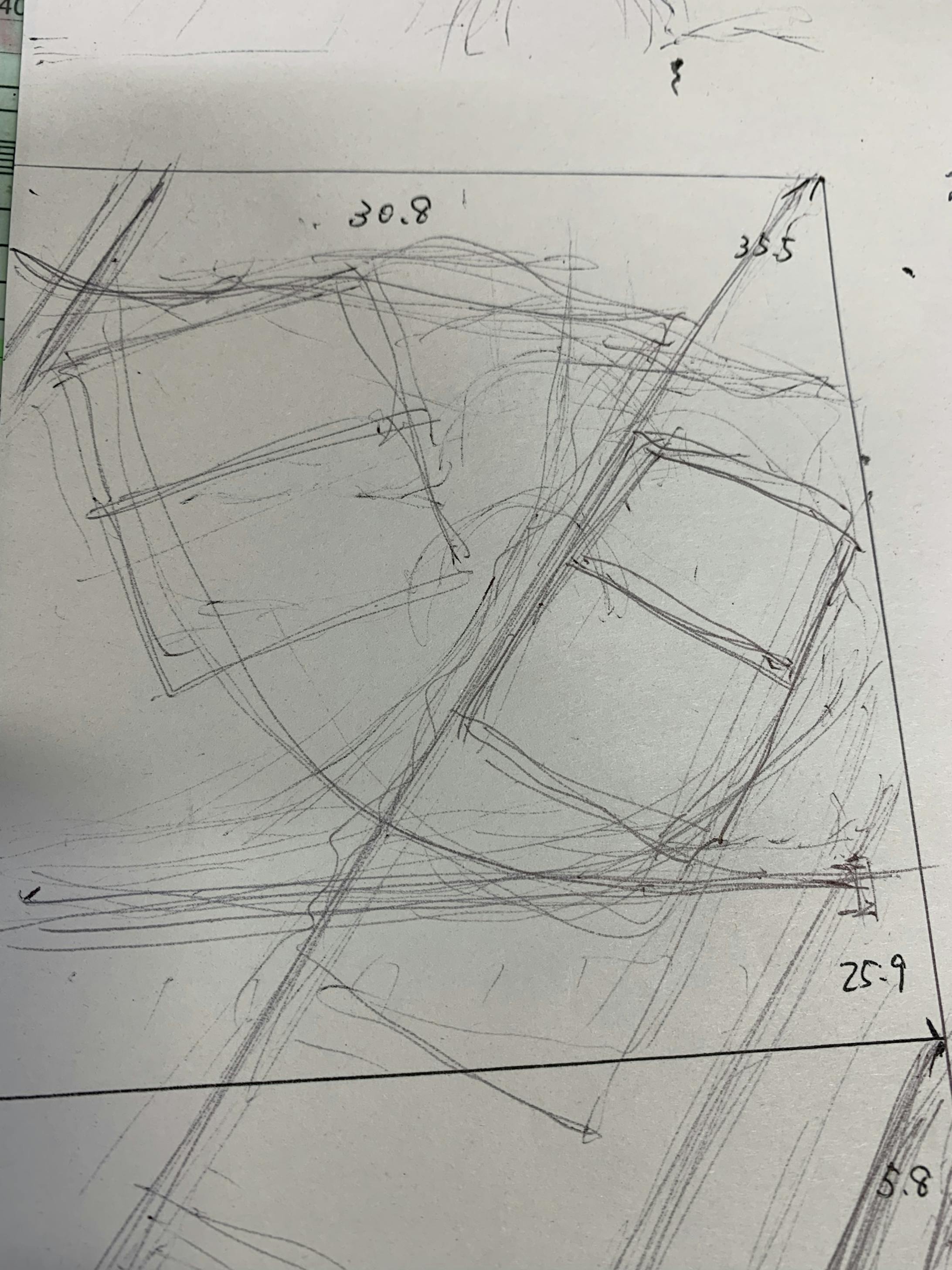 実際に紙に書いてイメージしてみました。雑ですみません。 実際に紙に書いてイメージしてみました。雑ですみません。