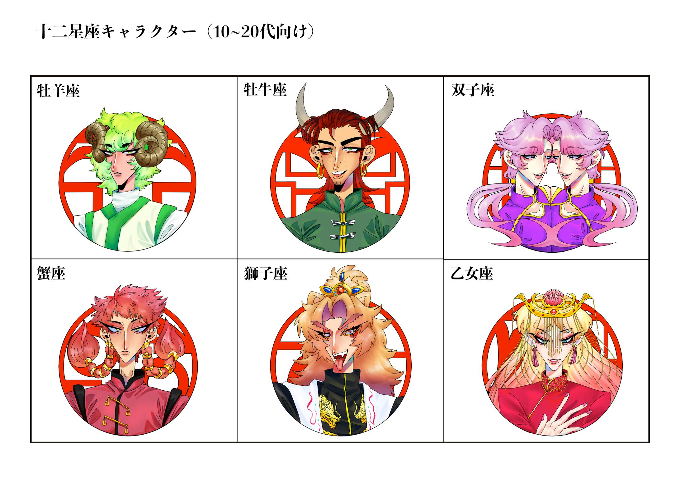 12星座擬人化イラスト-1
