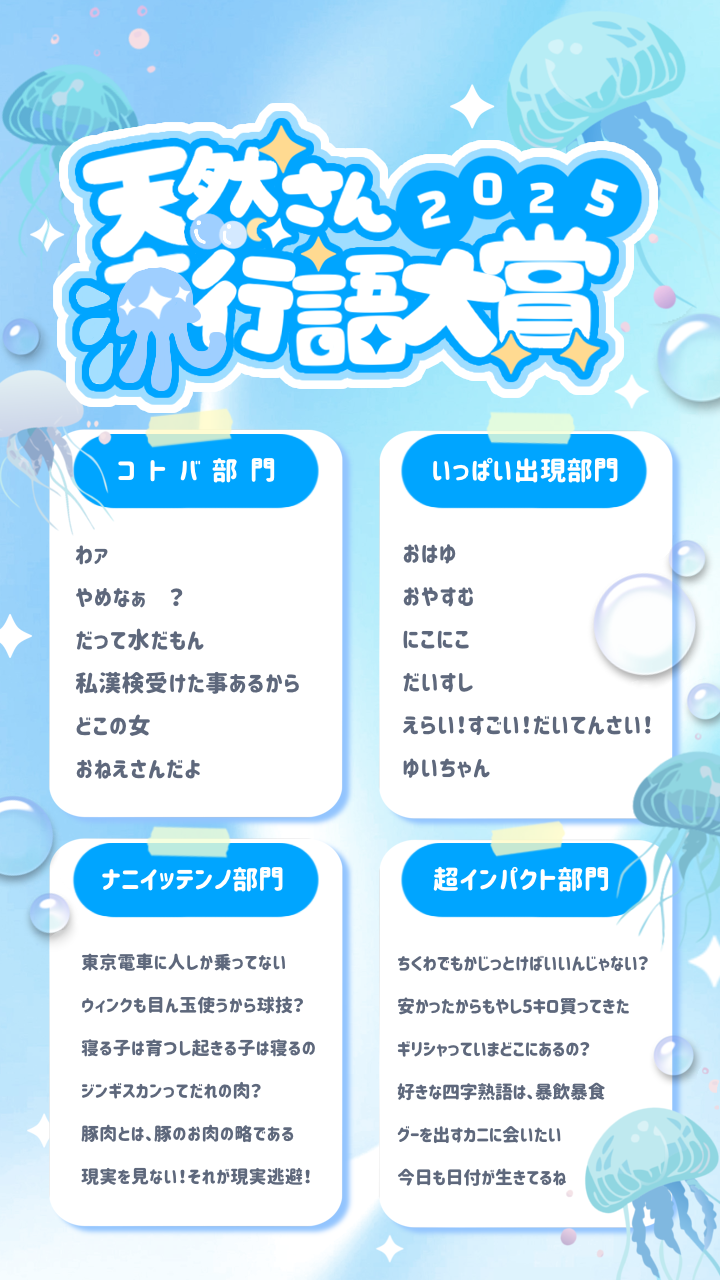 天然すい様ご依頼「天然さん流行語大賞」フライヤー-1