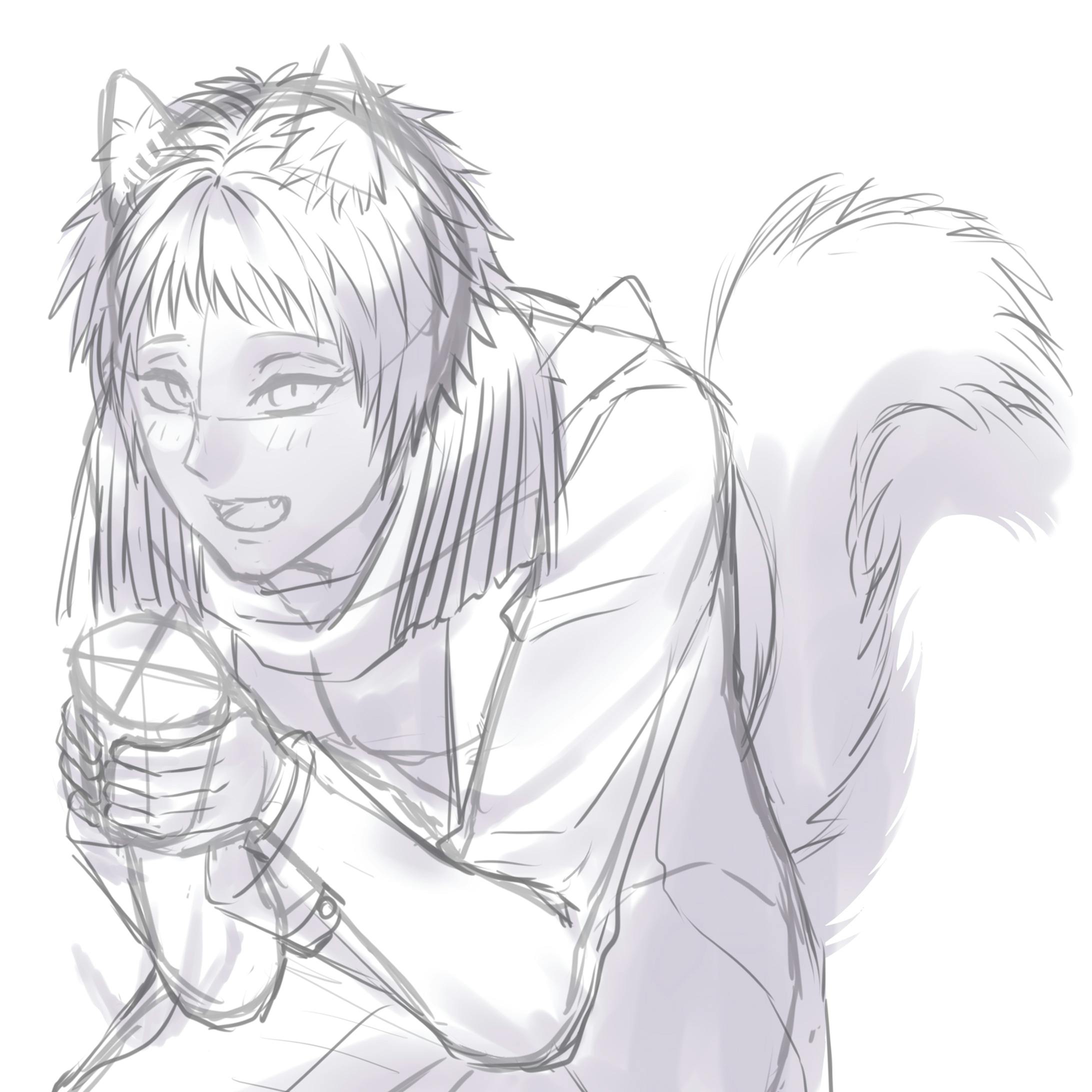 【2023.4】【Skeb】【ツール：SAI2, Clip studio Paint】【作業時間：15時間】依頼主様が飼われているノルウェージャンフォレストキャットの擬人化イラストです。男の子との事で自分なりにイケメン風に描きました。長毛種ですが顔回りは短めだったのでショートにし首周りのモフモフした部分はマフラーで表現しました。