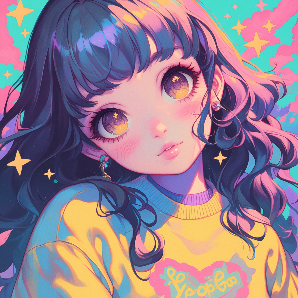 カラフルな女の子-1