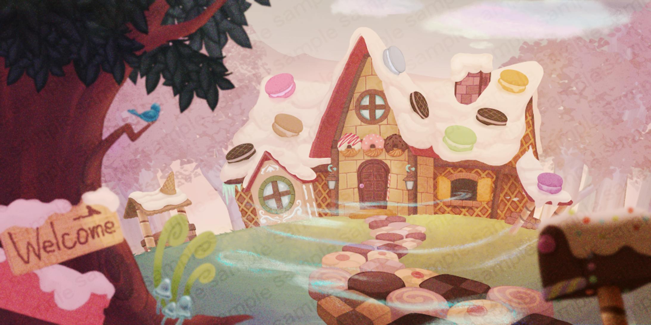 背景イラスト お菓子の家 背景イラスト お菓子の家
