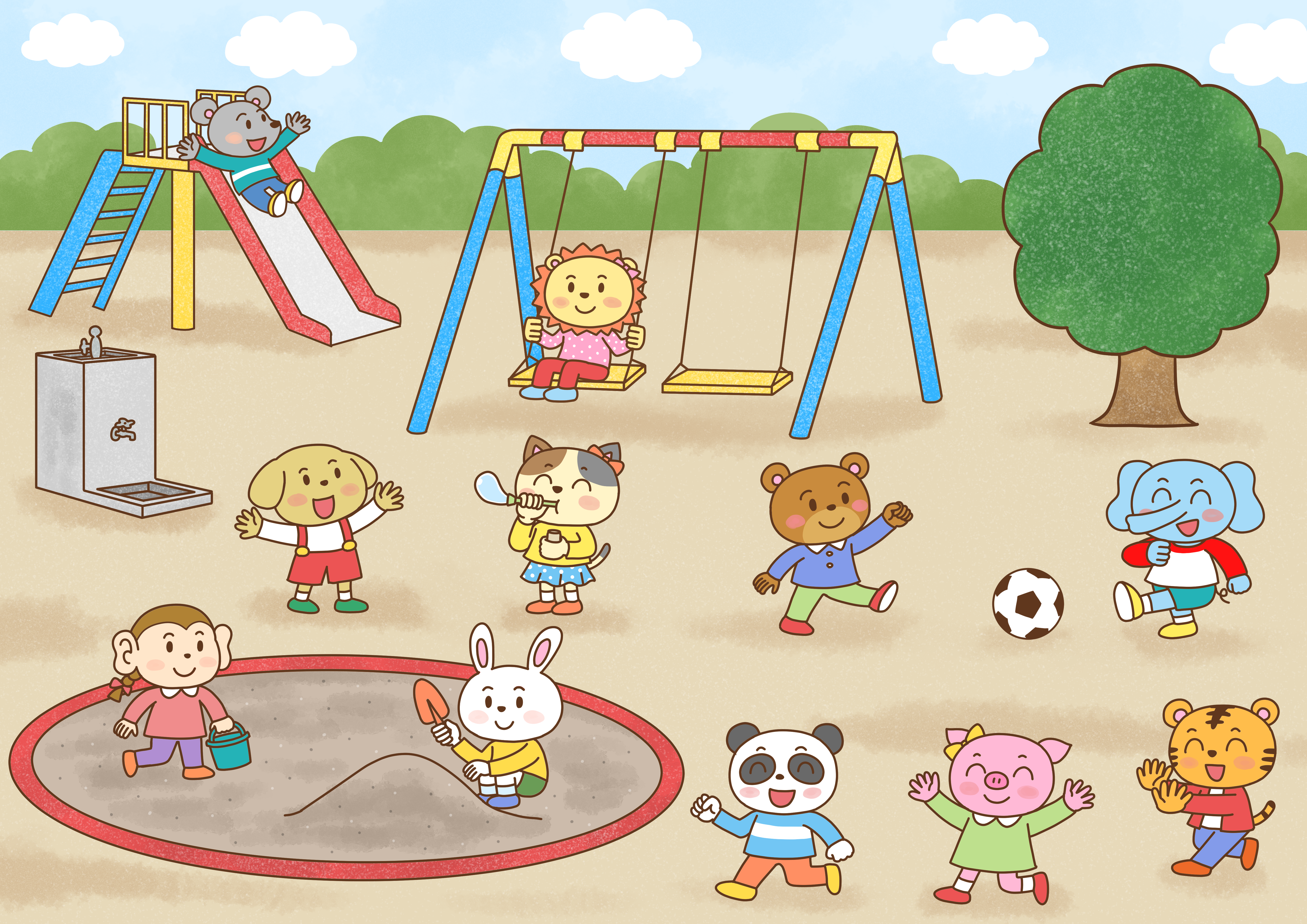 公園で遊ぶ子供たち-1