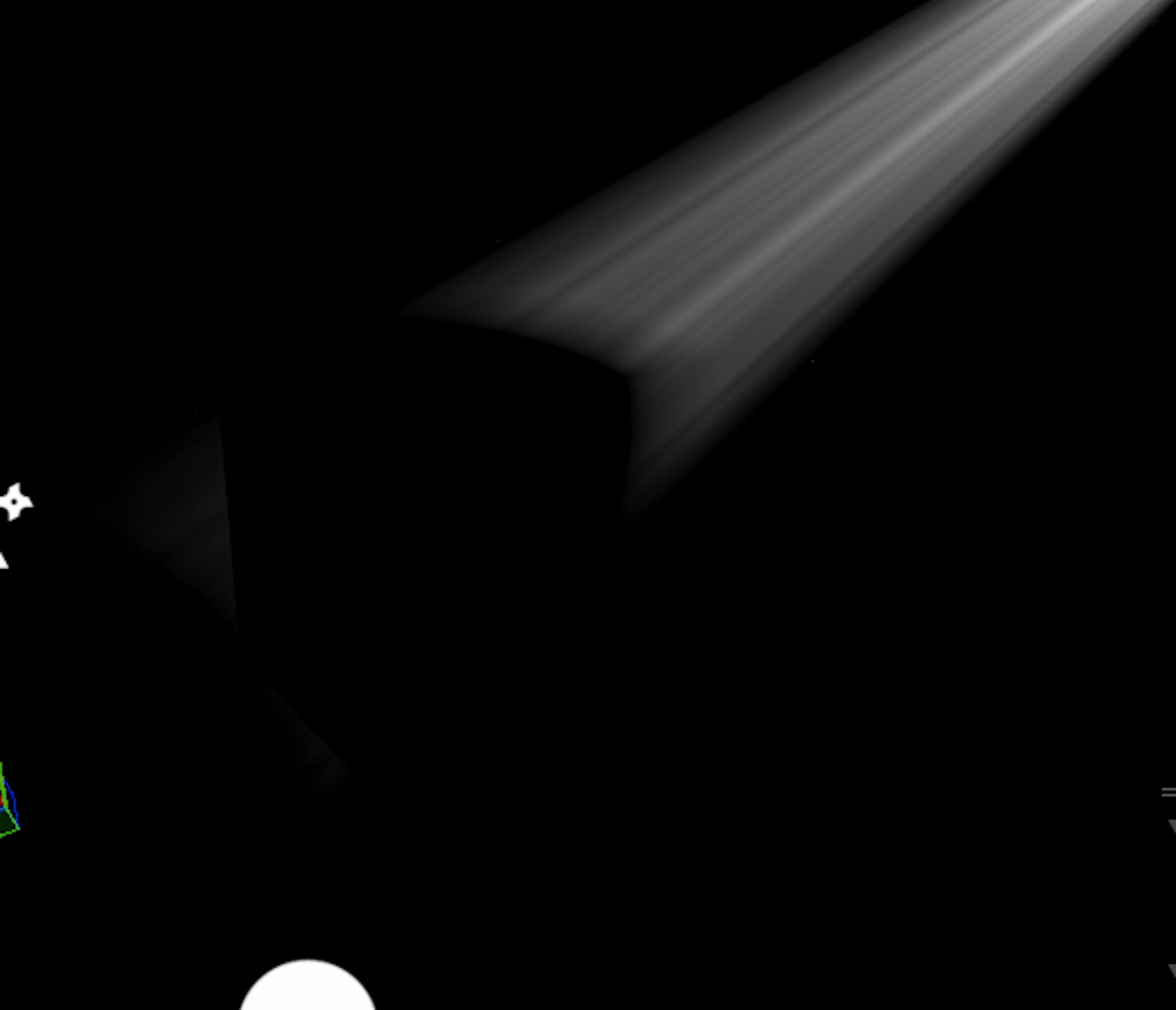 Fig.3　ビームライトの途中にオブジェクトがあった場合(加工後手前)