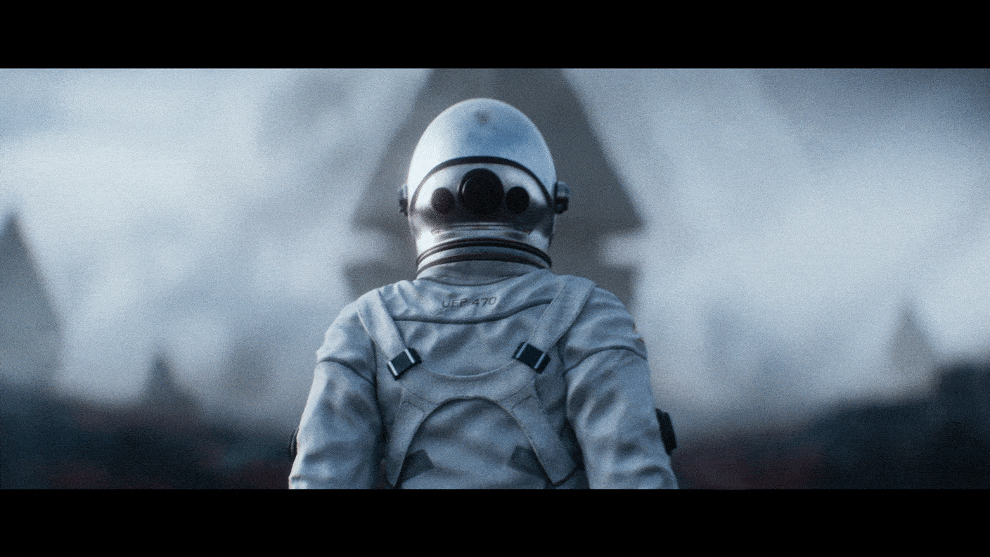 巨大なオブジェクトはApex Legendsのロゴマークを上下に二つ組み合わせた形状で、質感はロゴテキストからイメージを得ている。