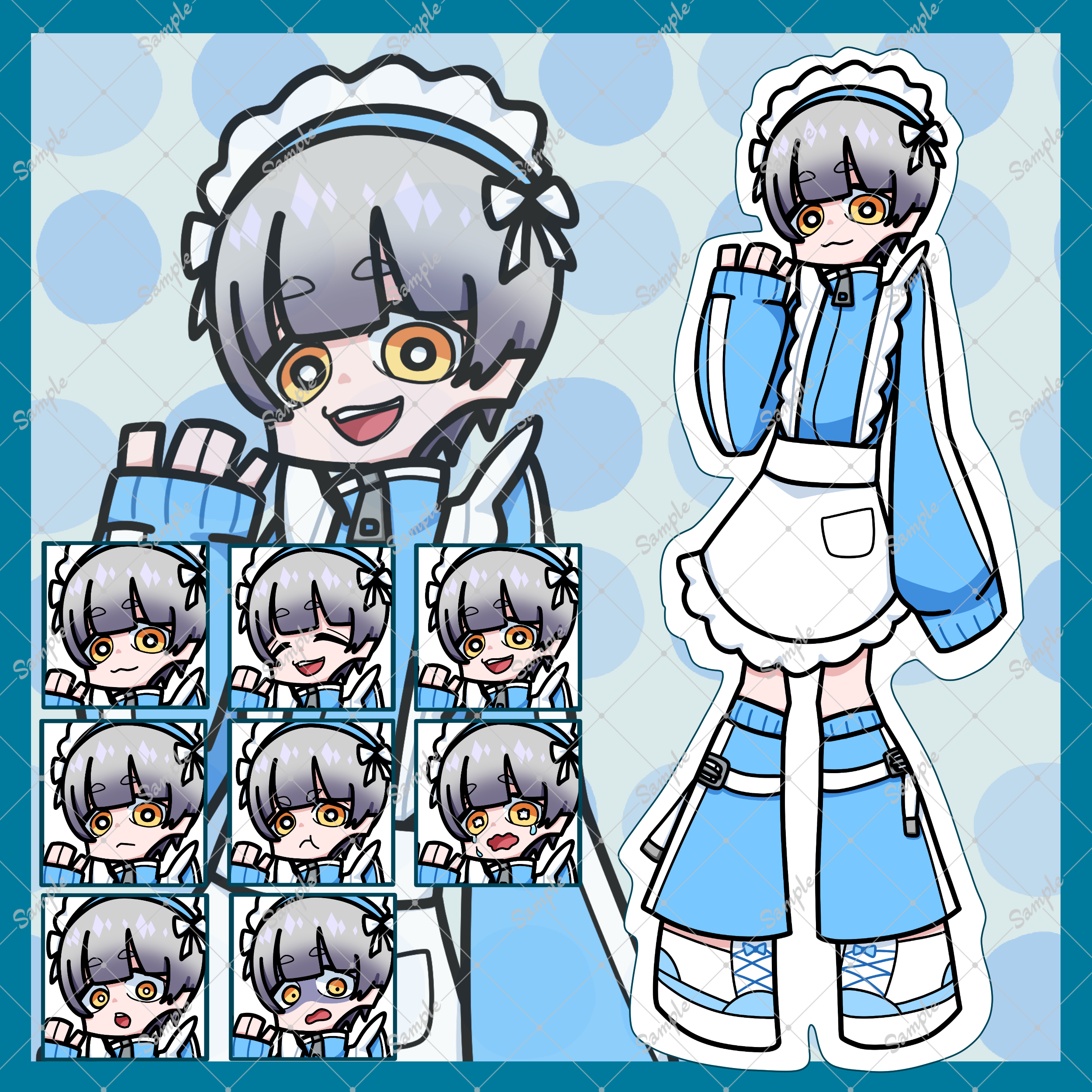 キャラクターイラスト(表情差分付き)-1