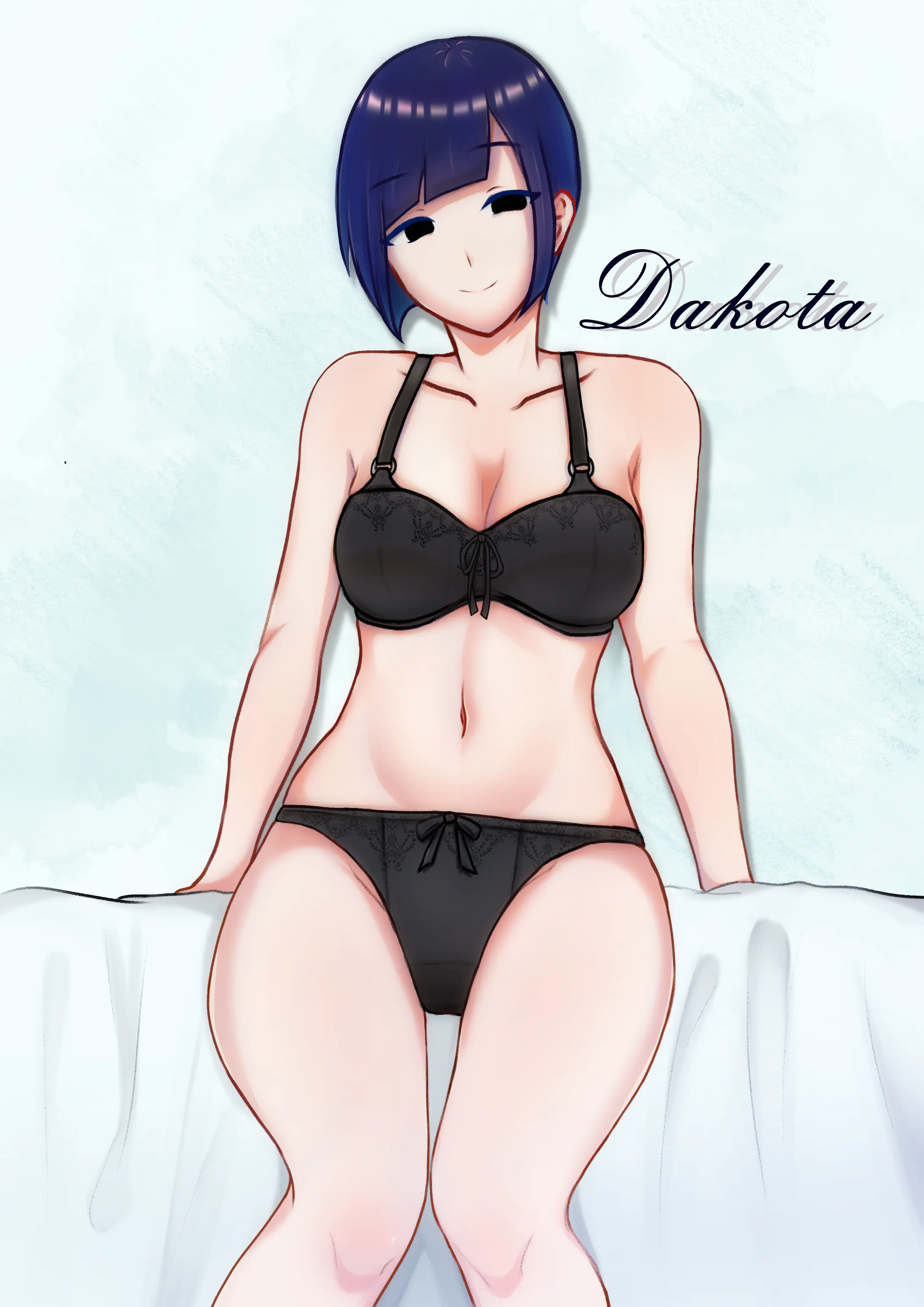 下着の女性キャライラスト Funart