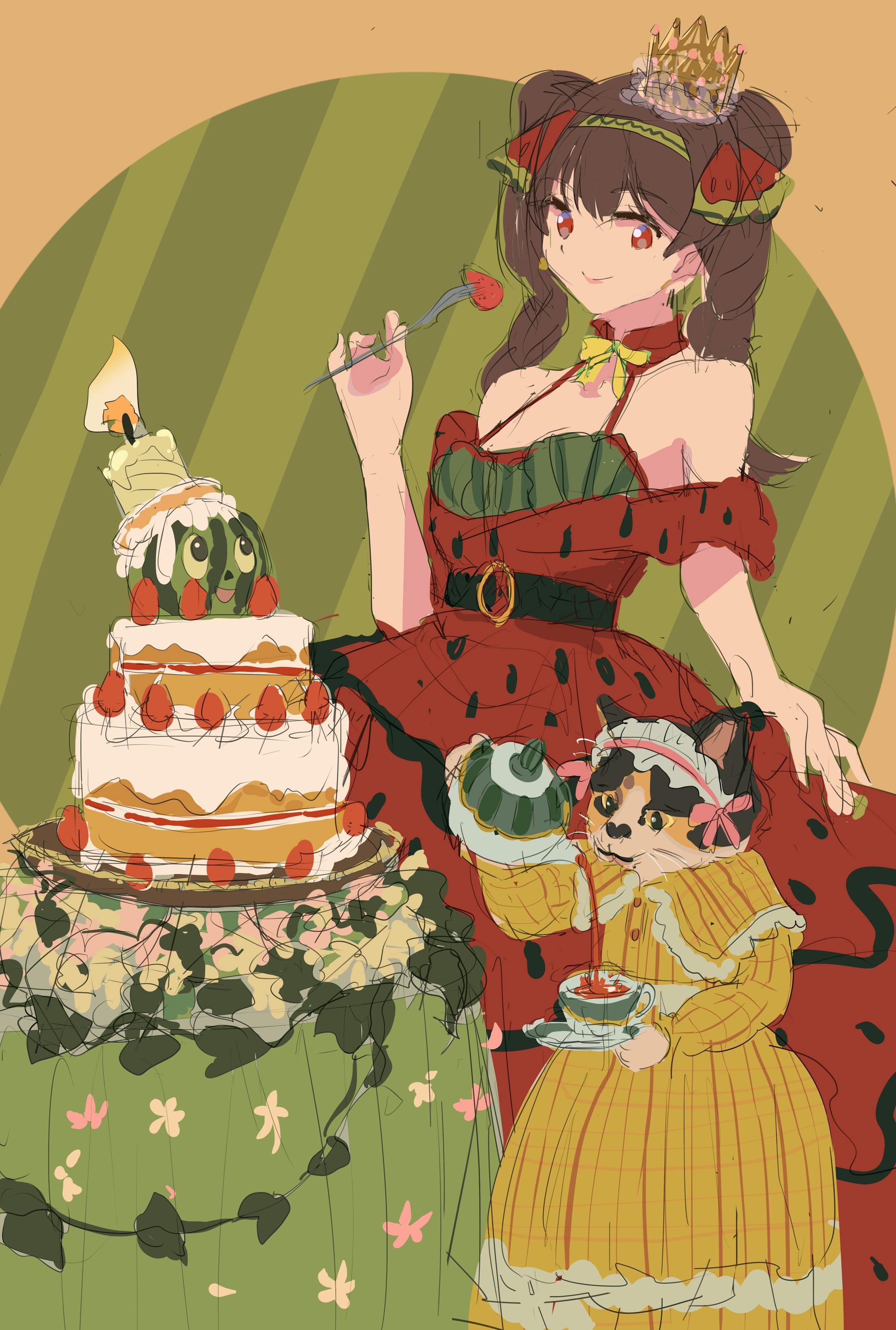 ◯お誕生日イラスト初期案〈ラフ〉