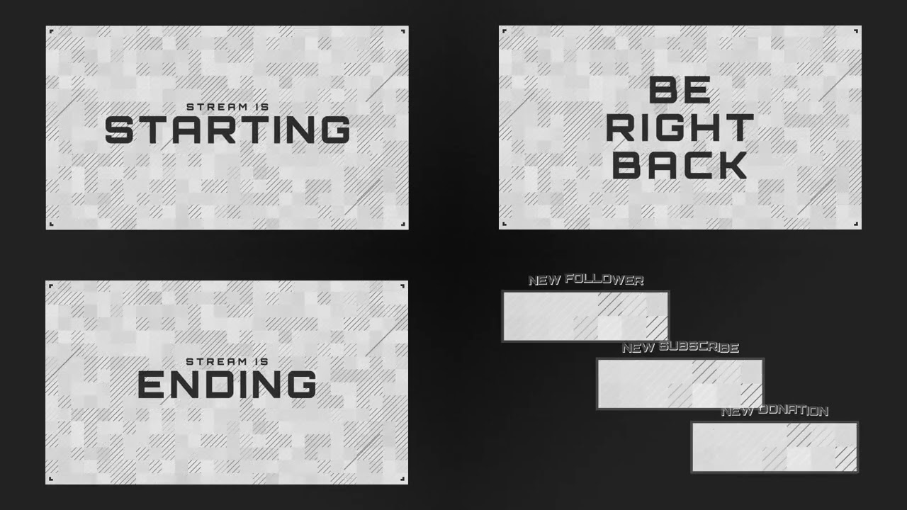【配信用オーバーレイ】 "Monotone" Stream Package | Overlay | Twitch | Youtube