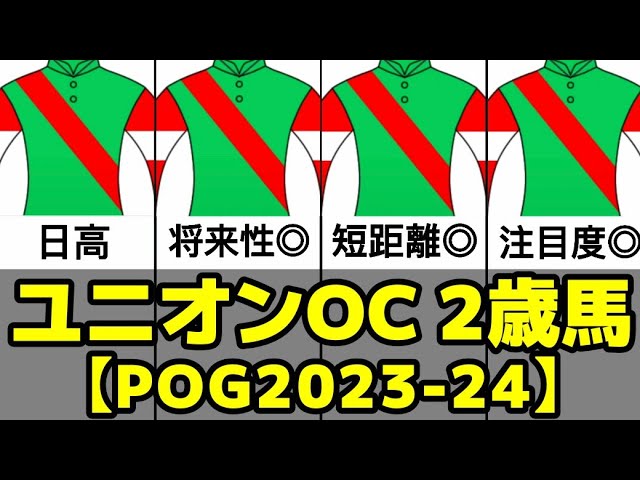 【POG23-24】ユニオンOCの期待2歳馬3選【ヴァシロペス/ミッドナッツソル】