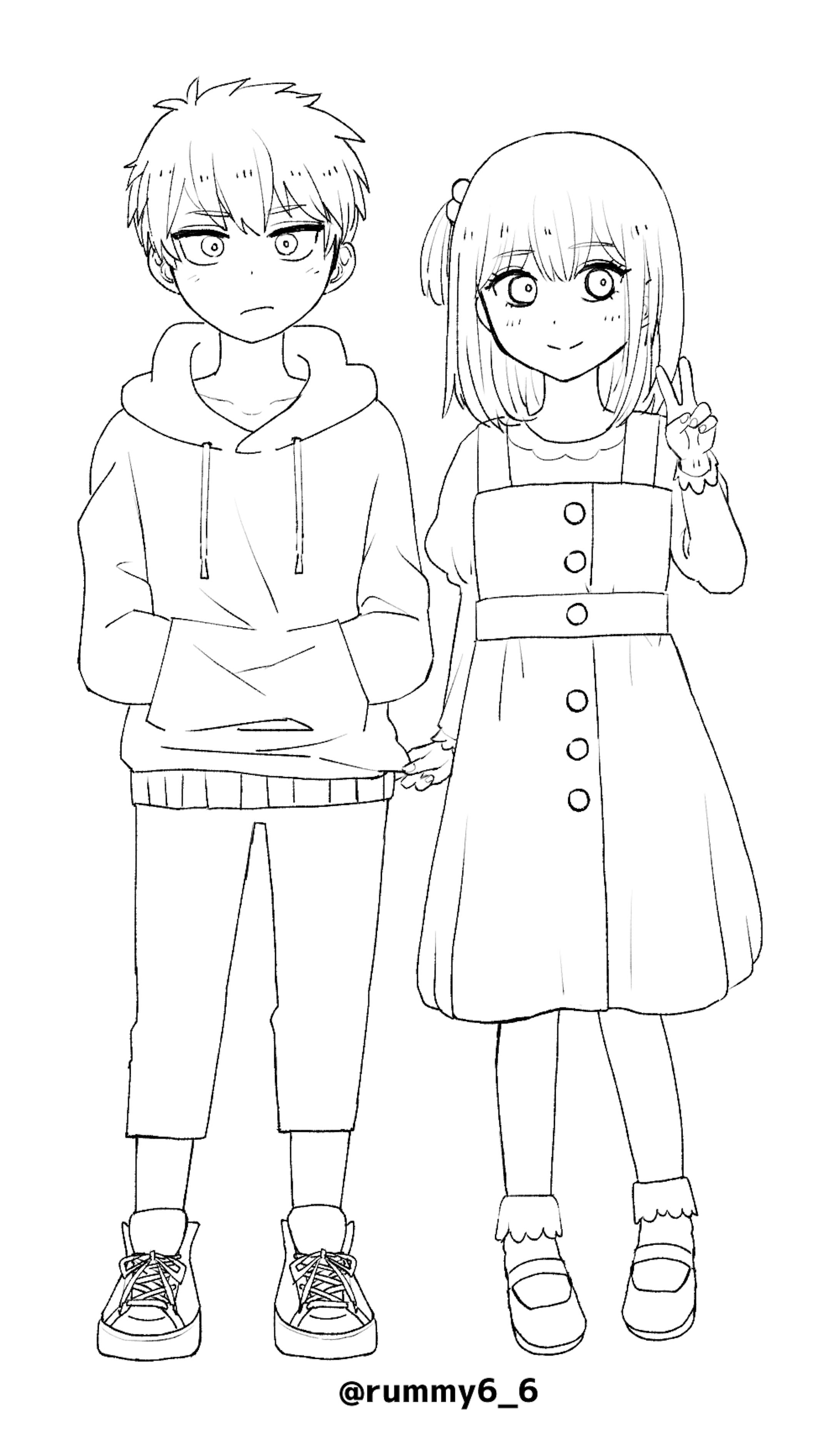 1枚絵 少女漫画風 男の子と女の子 1枚絵 少女漫画風 男の子と女の子