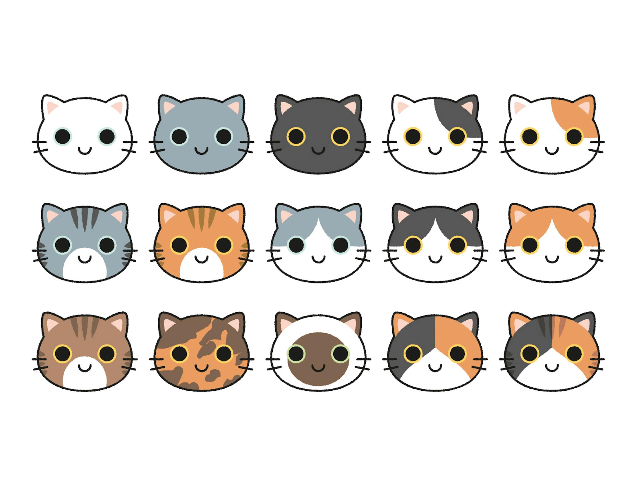 いろんな猫の柄パターン-1