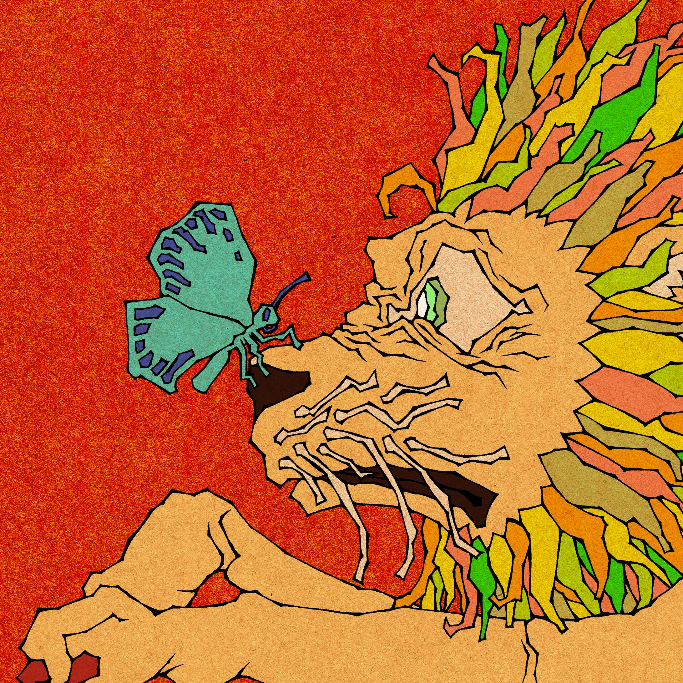 20190809 ライオンと蝶-1