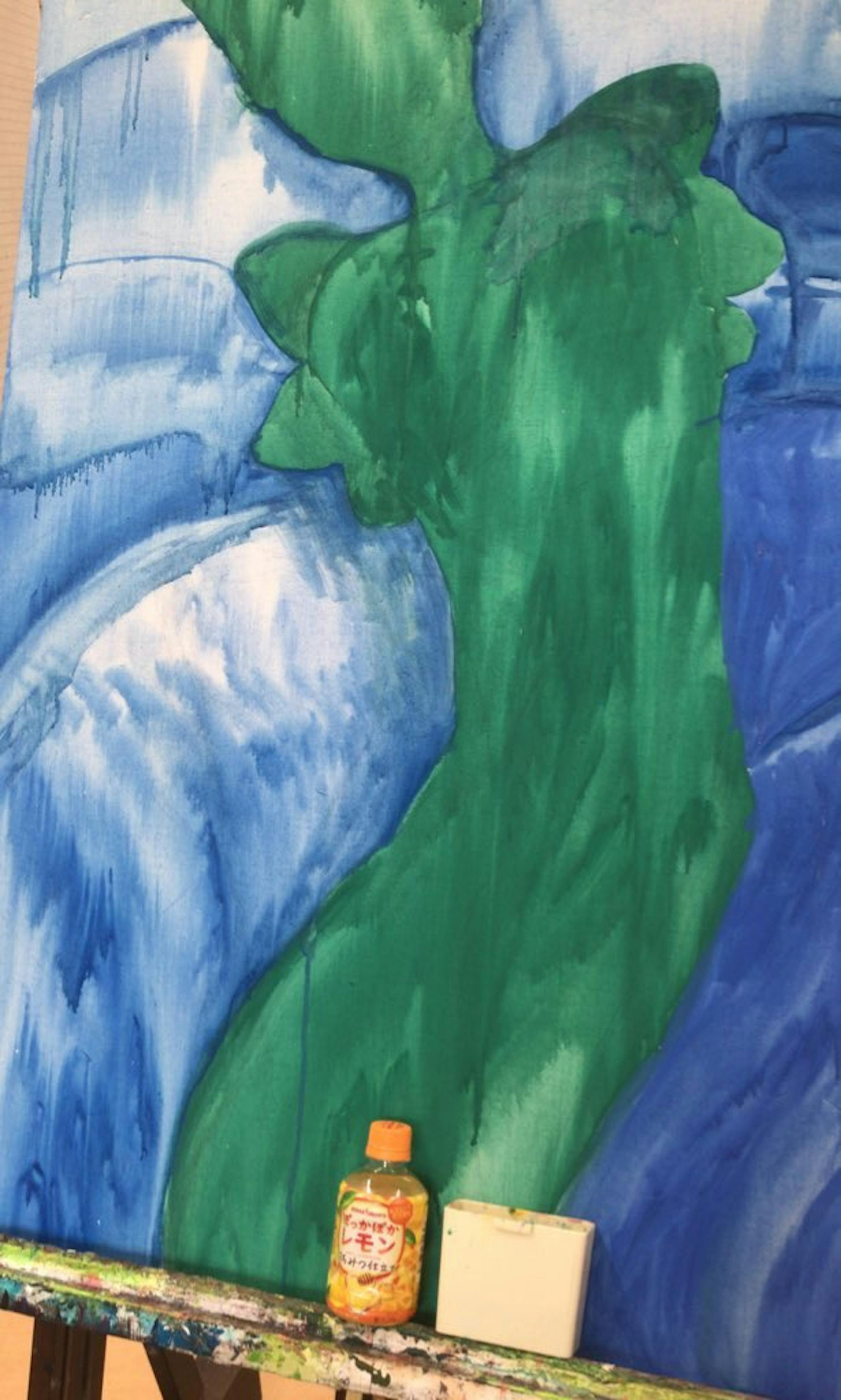 色置き。湿度と濡れ感を出すために寒色をベースにしました。 色置き。湿度と濡れ感を出すために寒色をベースにしました。