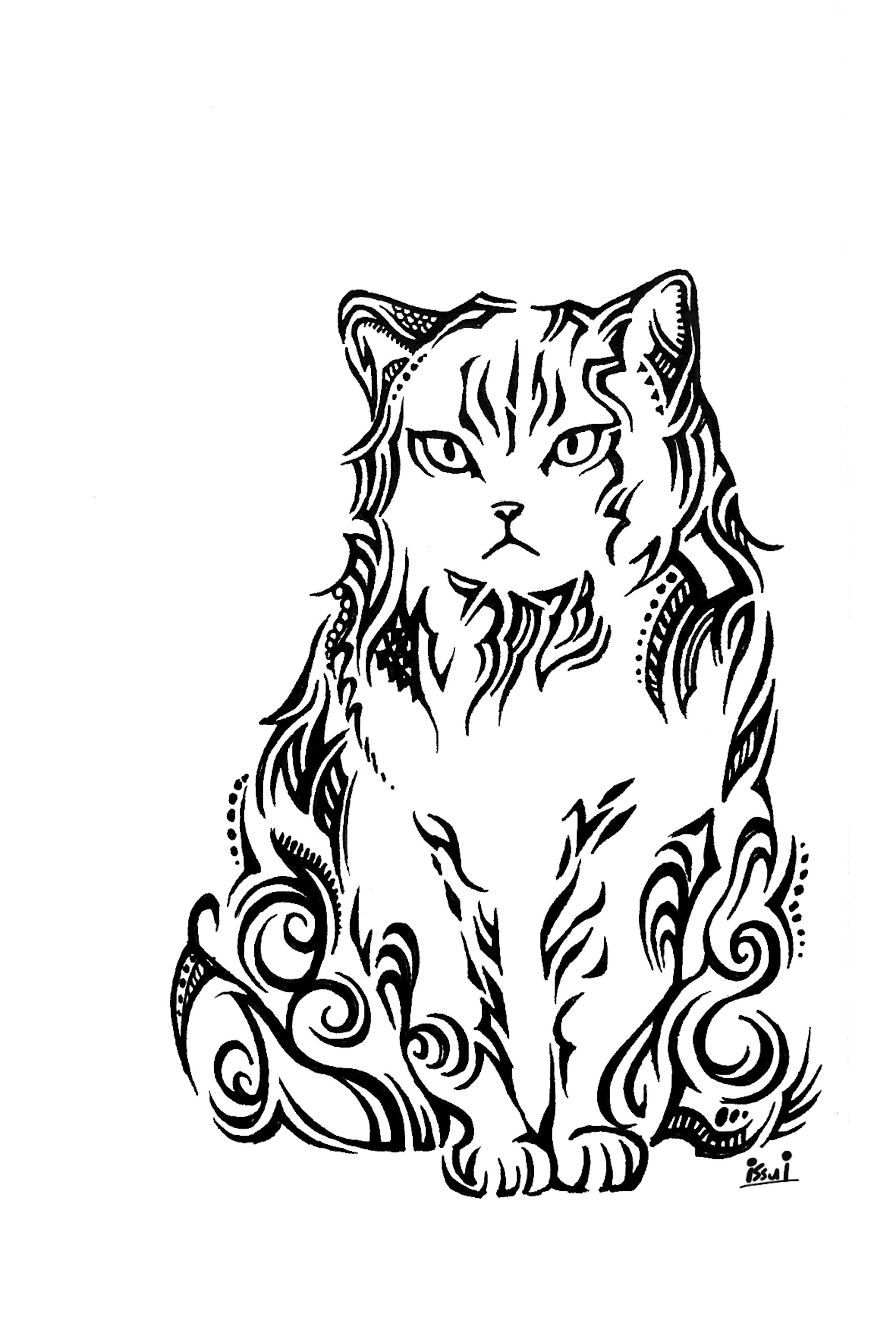 ペン画トライバル風 動物