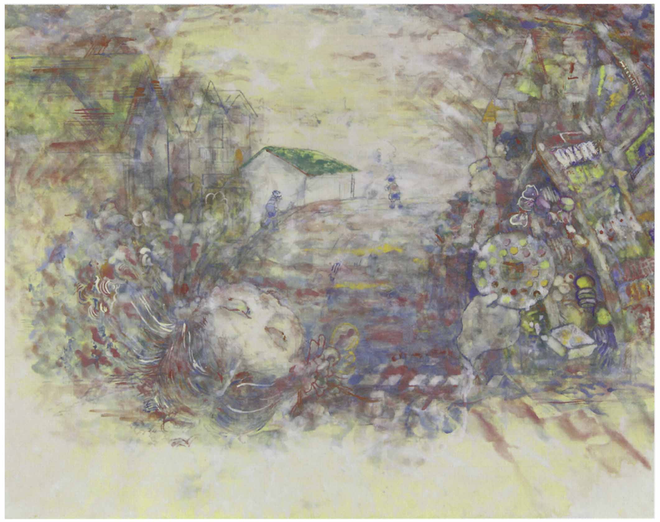 (日本画) 火曜ごご5時の駄菓子屋-1