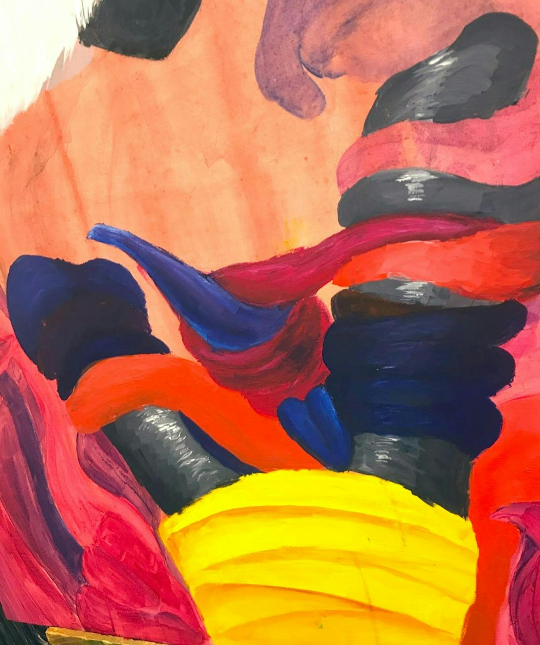 当時は高校の美術室を借りて制作していたため、制作中の記録は少ないのですが、初めて人型を描写した作品になります。他二点は抽象的な作品でした。 当時は高校の美術室を借りて制作していたため、制作中の記録は少ないのですが、初めて人型を描写した作品になります。他二点は抽象的な作品でした。