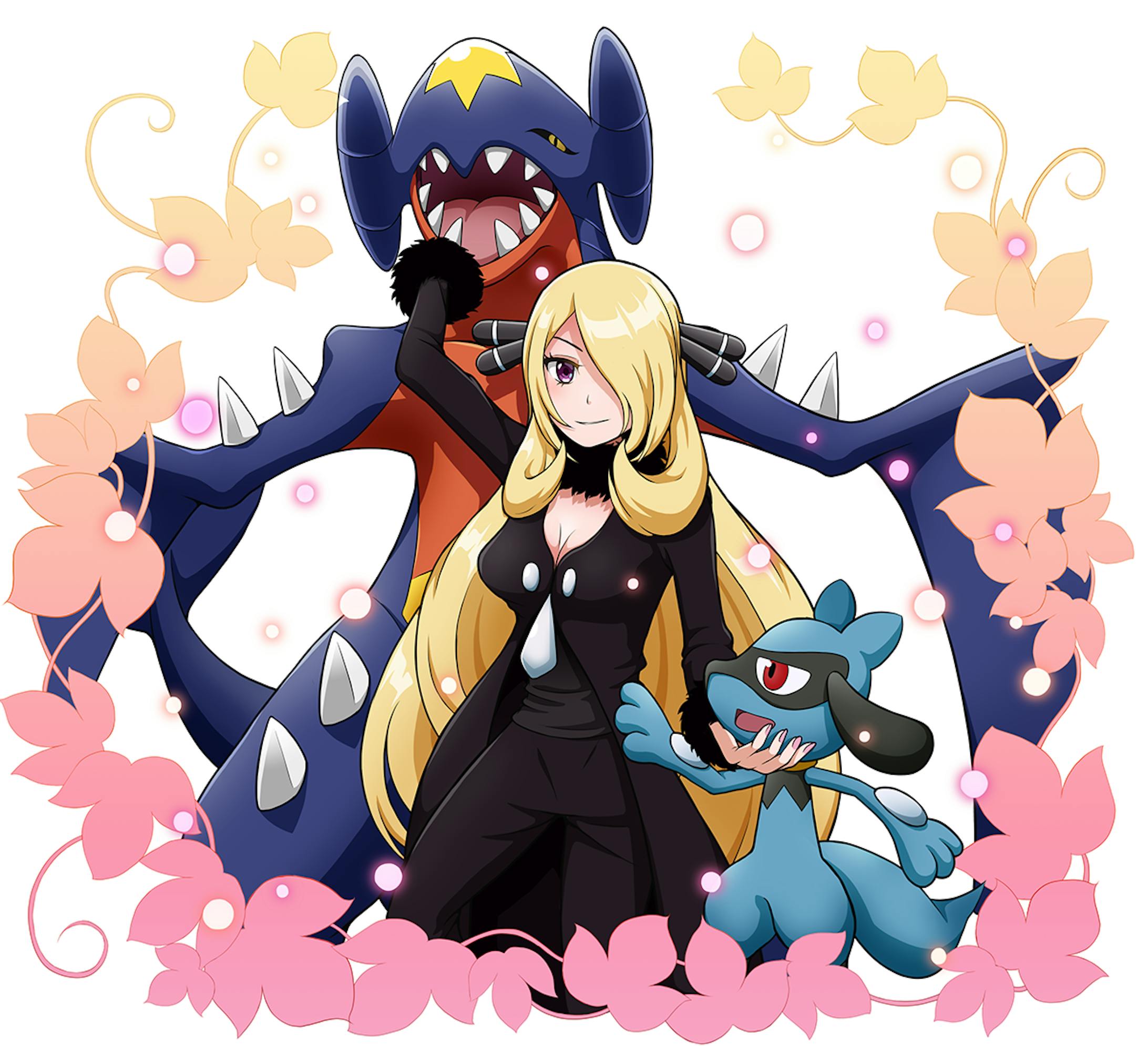 シロナとガブリアスとリオル シロナとガブリアスとリオル