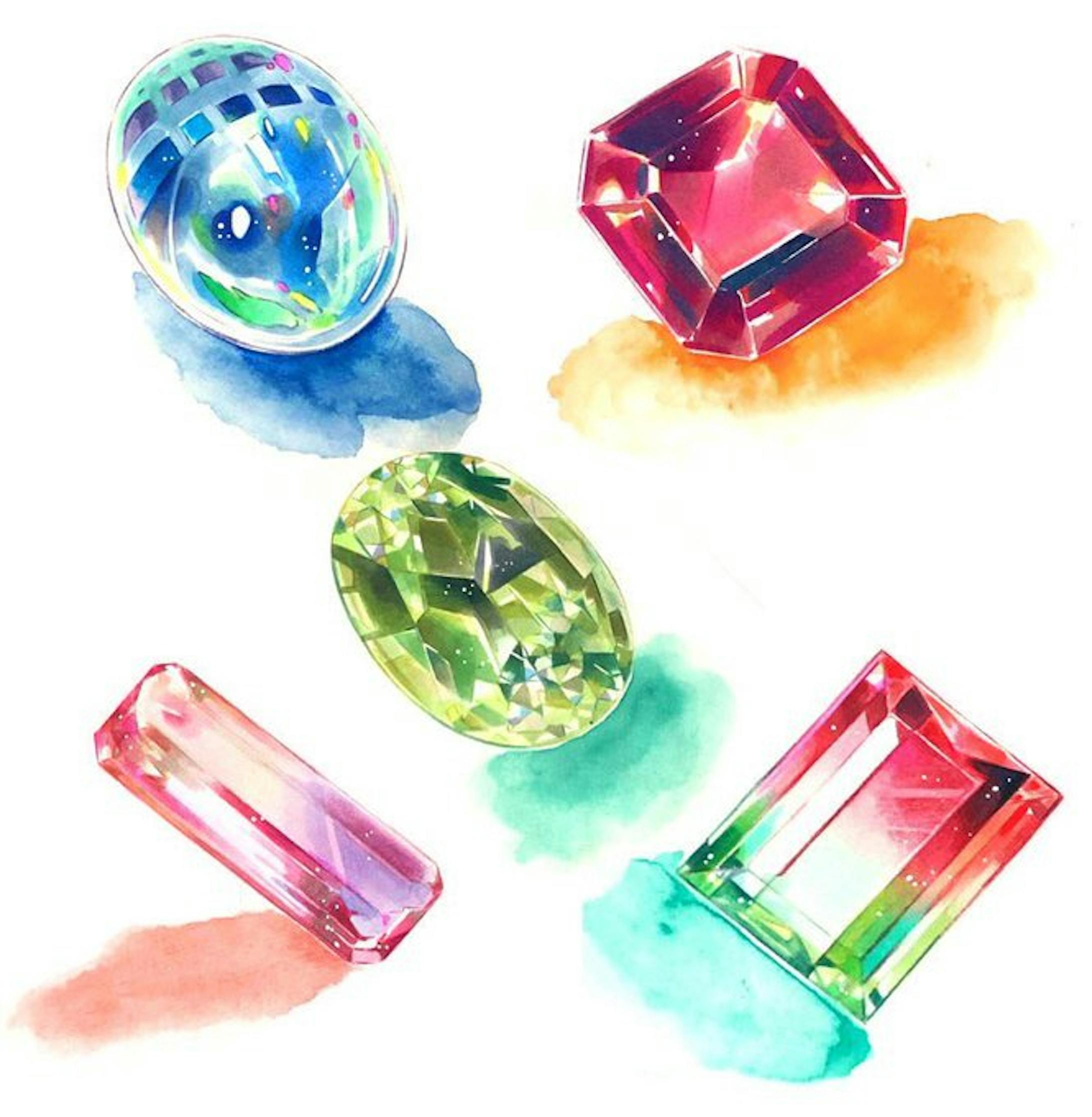 コピックで描いた宝石 コピックで描いた宝石