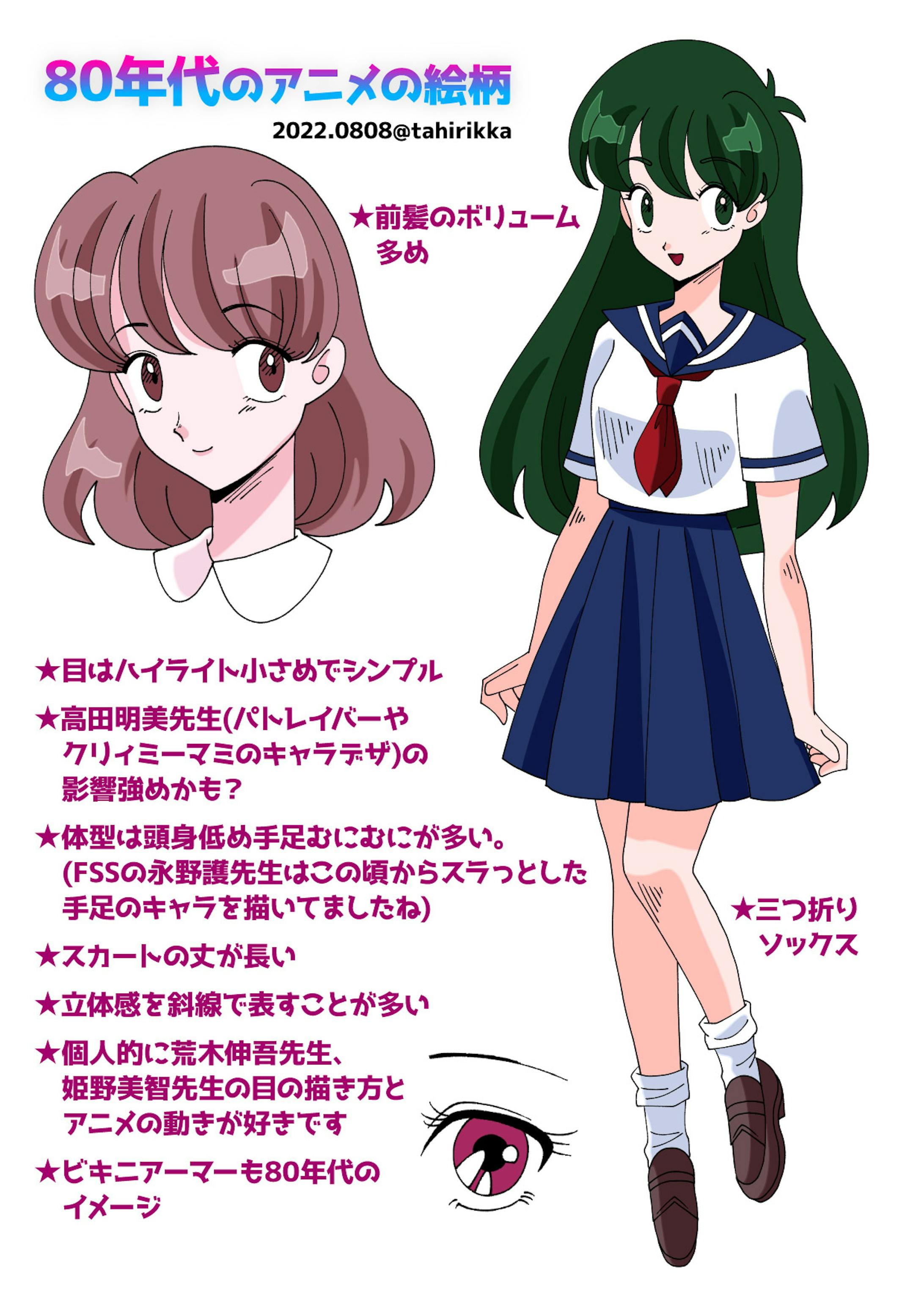 80 90年代アニメ絵柄比較 80 90年代アニメ絵柄比較