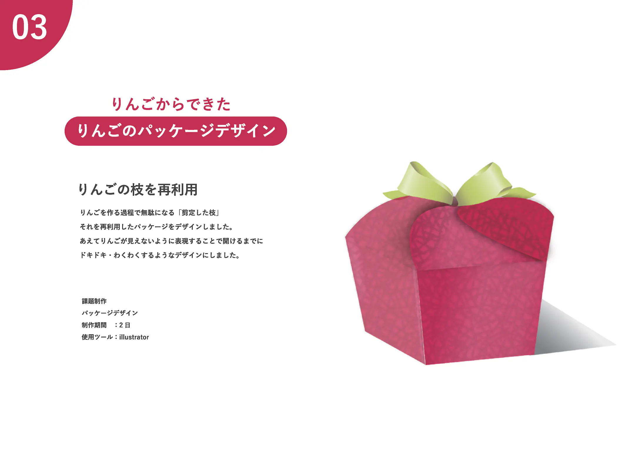 りんごからできたりんごのパッケージ りんごからできたりんごのパッケージ