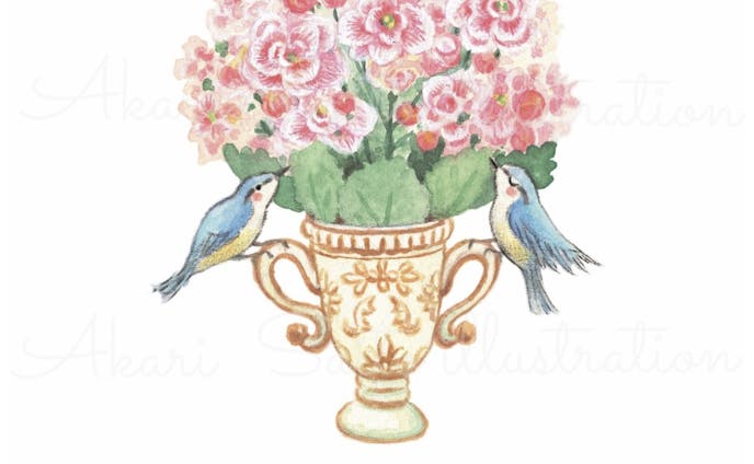 【オリジナル雑貨】　カランコエの花と小鳥