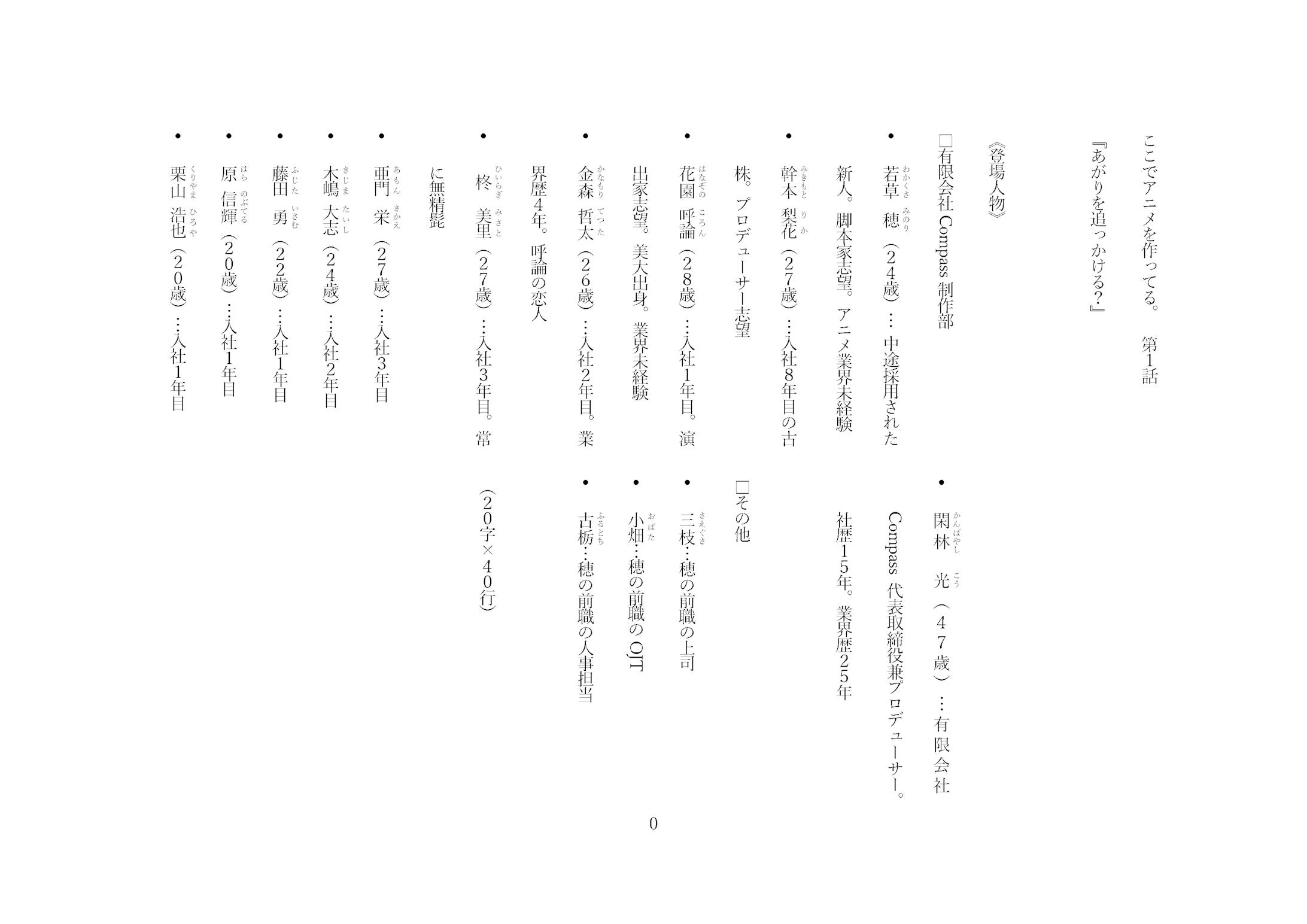ここでアニメを作ってる 第4回漫画脚本大賞応募作品 ここでアニメを作ってる 第4回漫画脚本大賞応募作品